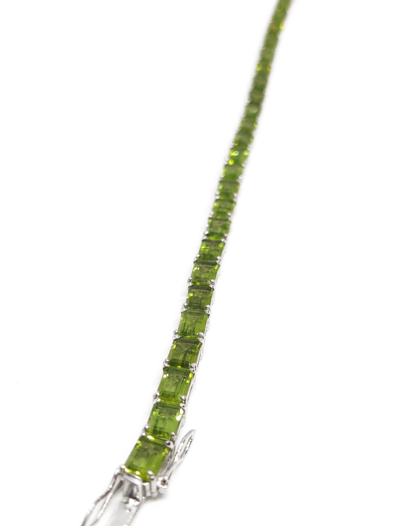 Mens Peridot Bracelet 925 Silver Peridot Bracelet Natural Peridot Tennis Bracelet August Birthstone Bracelet Green Stone Peridot Bracelet