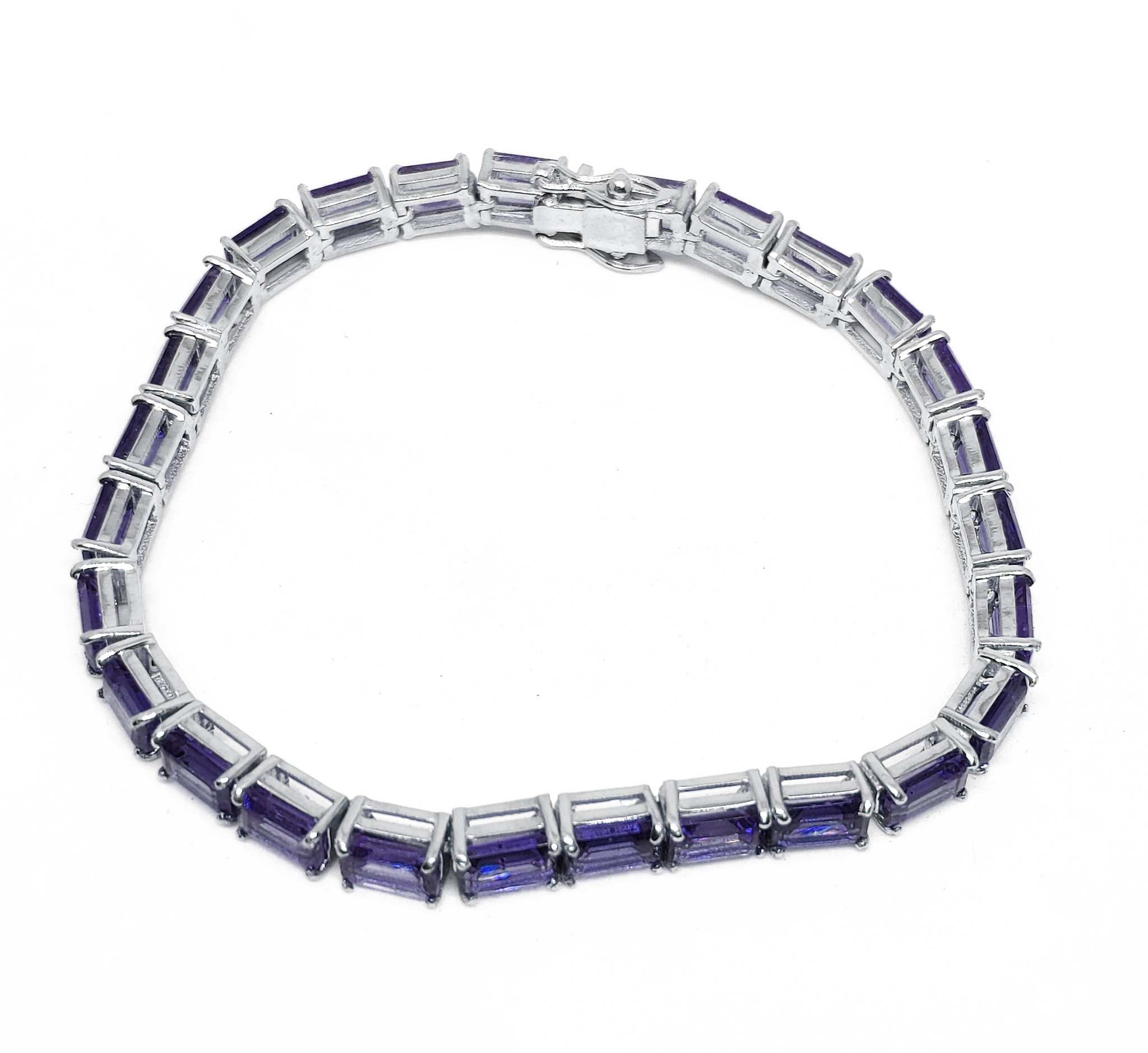 Mens Amethyst Bracelet 925 Silver Amethyst Bracelet Natural Amethyst Tennis Bracelet February Birthstone Bracelet Purple Amethyst Bracelet