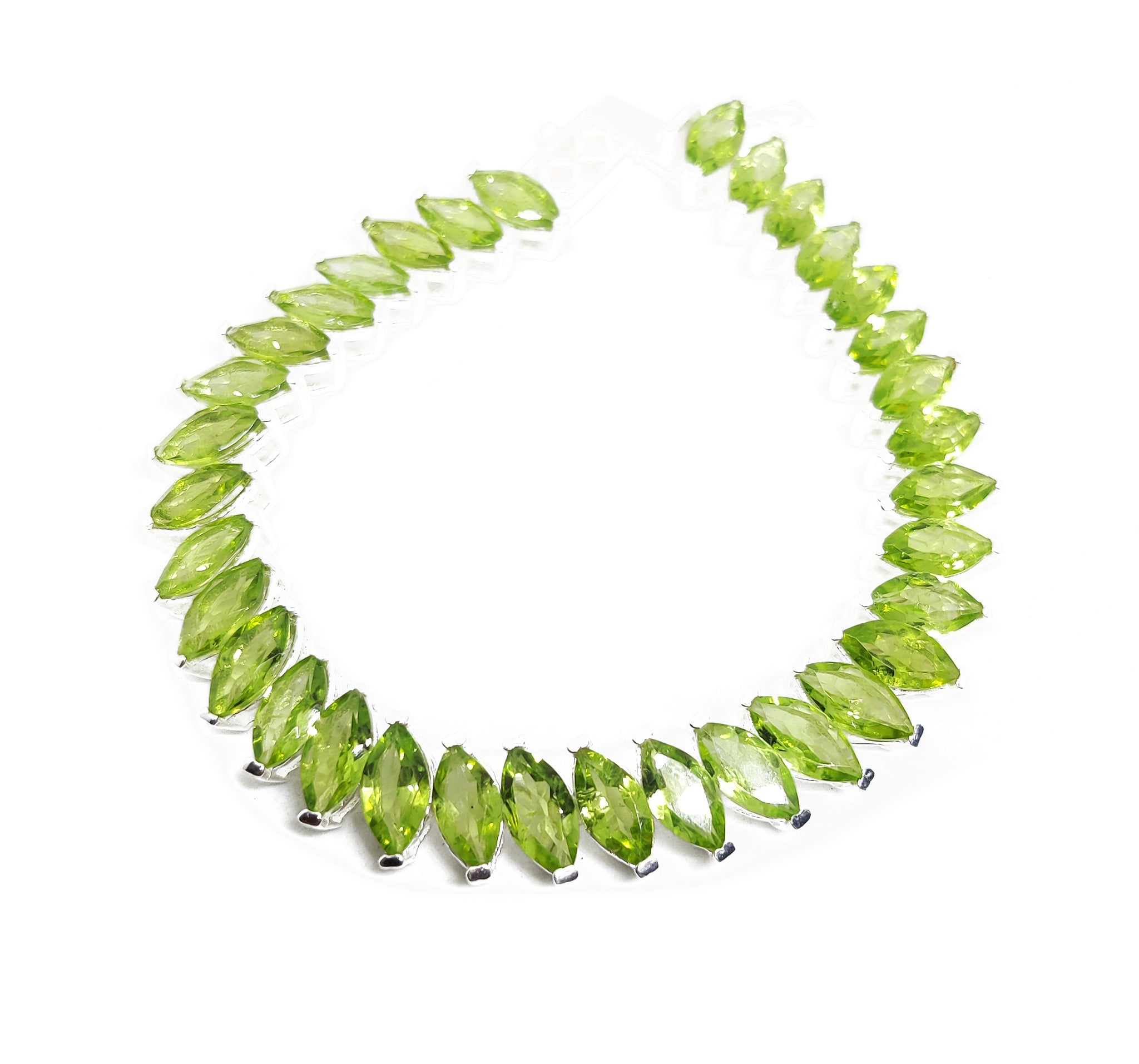 Designer Peridot Bracelet AAA Peridot Tennis Bracelet Marquise Peridot Bracelet August Birthstone Bracelet 925Silver Green Peridot Bracelet