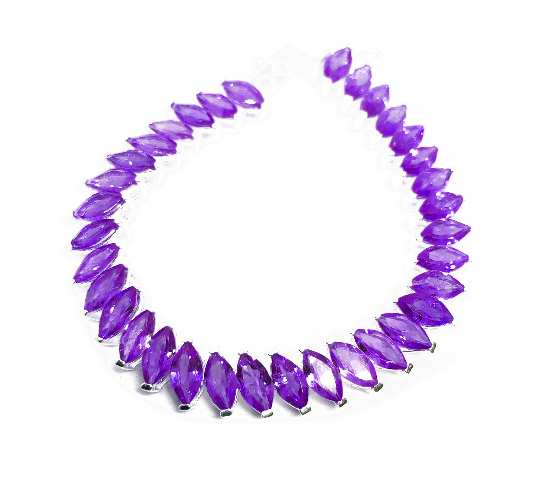 Purple Amethyst Bracelet AAA Amethyst Tennis Bracelet Marquise Amethyst Bracelet February Birthstone Bracelet 925 Silver Amethyst Bracelet