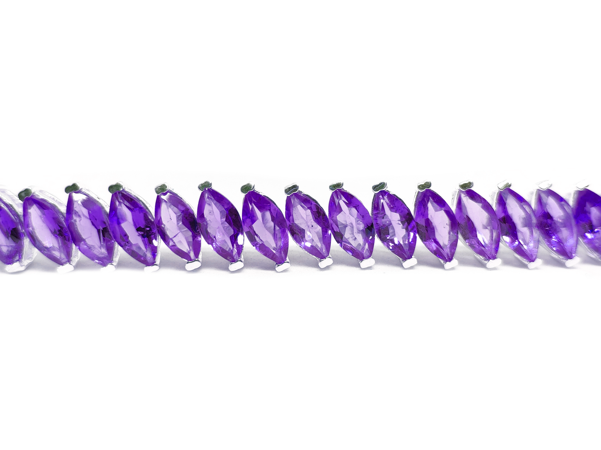 Purple Amethyst Bracelet AAA Amethyst Tennis Bracelet Marquise Amethyst Bracelet February Birthstone Bracelet 925 Silver Amethyst Bracelet