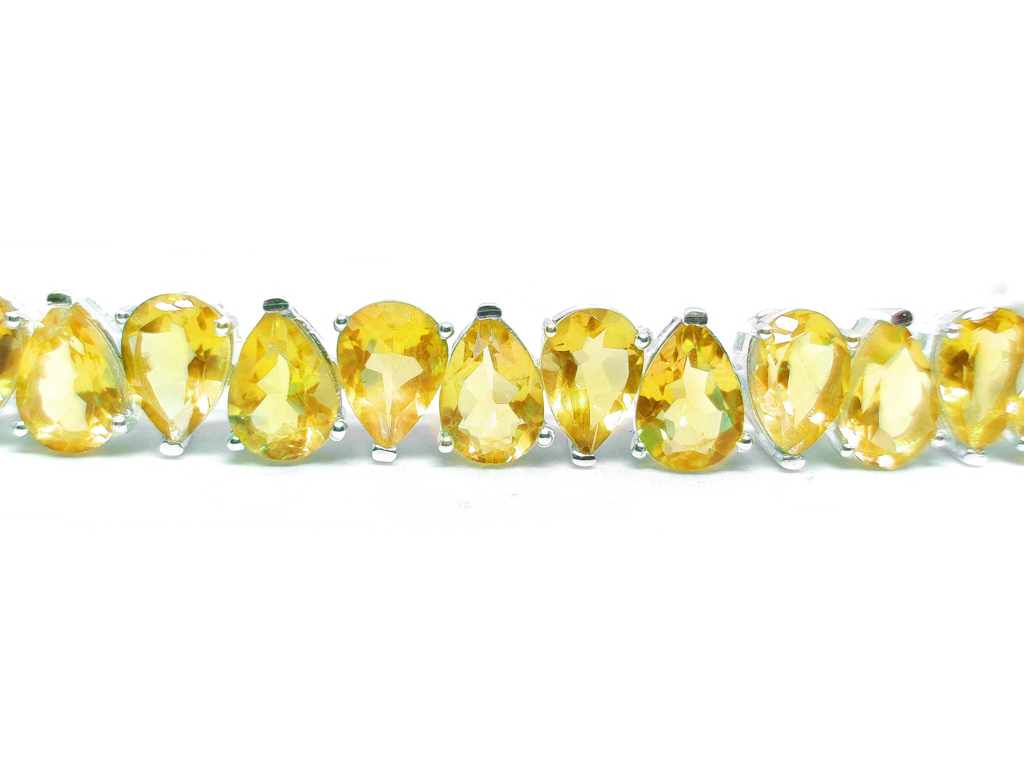 Citrine Pear Cut Bracelet 925 Silver Citrine Tennis Bracelet 7x10 mm Pear Bracelet Yellow Citrine Bracelet November Birthstone Bracelet