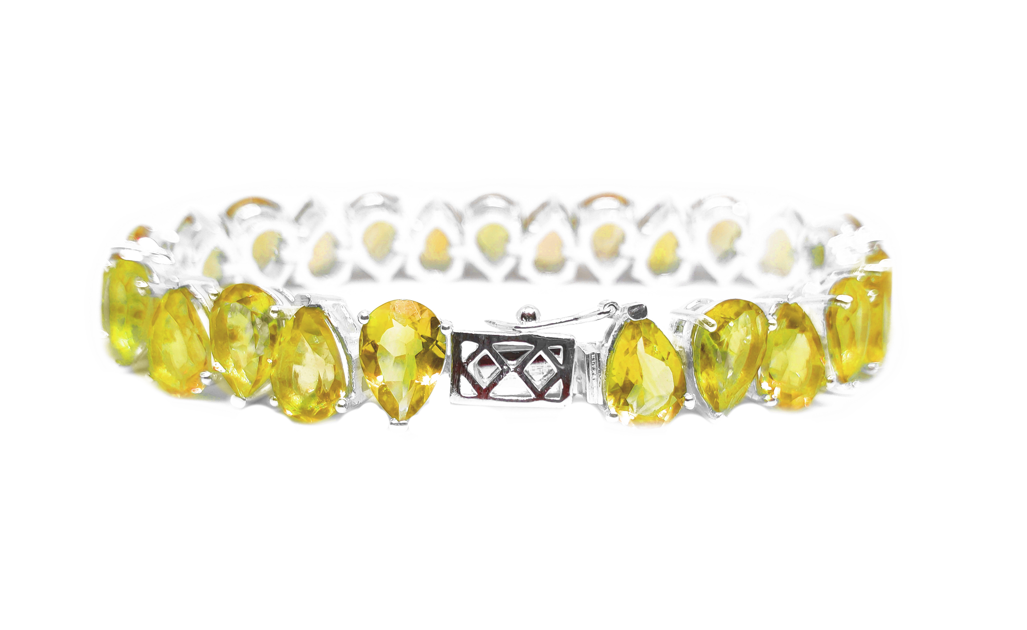 Citrine Pear Cut Bracelet 925 Silver Citrine Tennis Bracelet 7x10 mm Pear Bracelet Yellow Citrine Bracelet November Birthstone Bracelet
