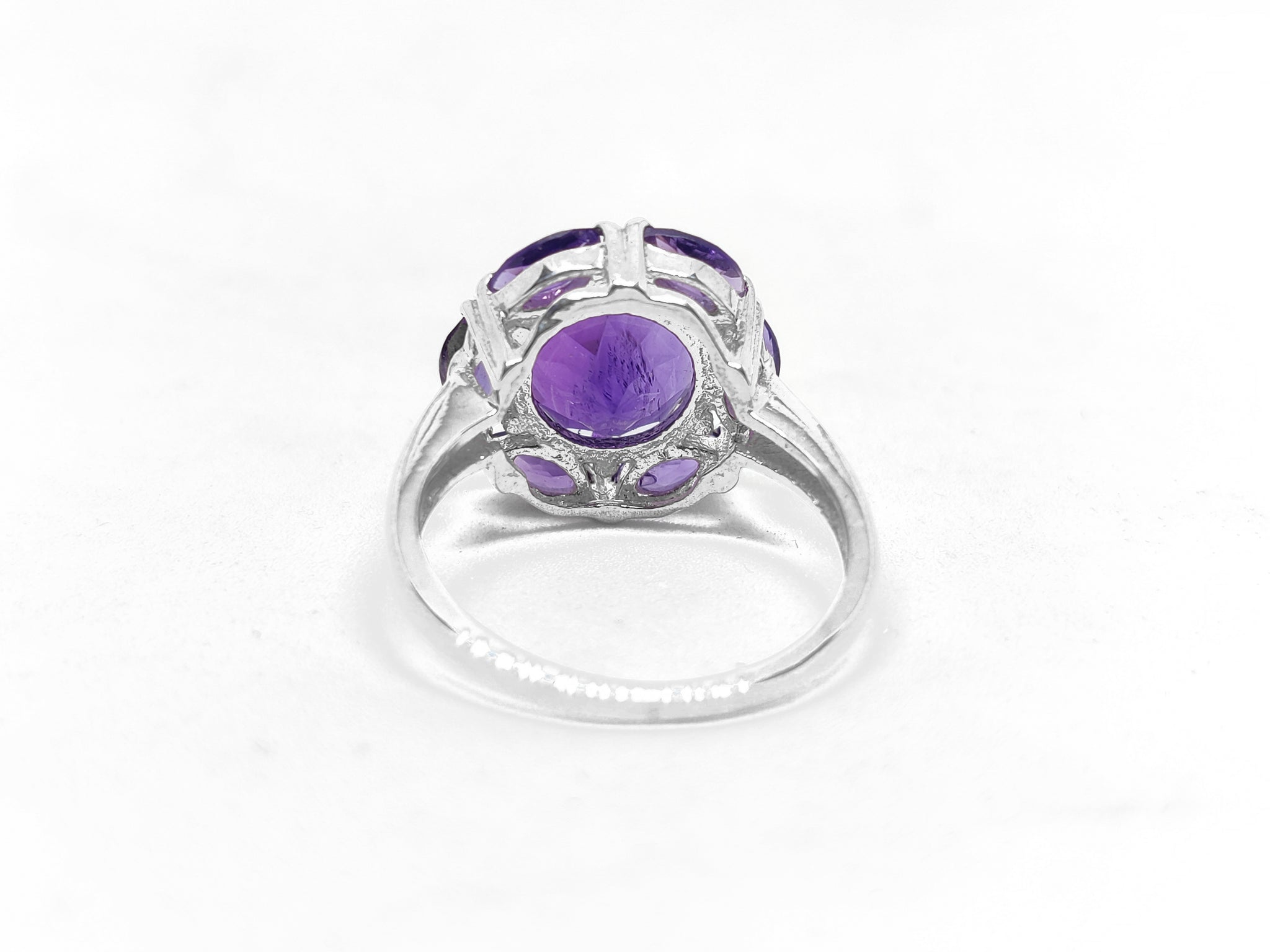 Amethyst Ring Amethyst Solitaire Ring AAA Quality Amethyst Cocktail Ring 10 mm Round Amethyst February Ring Anniversary Gift
