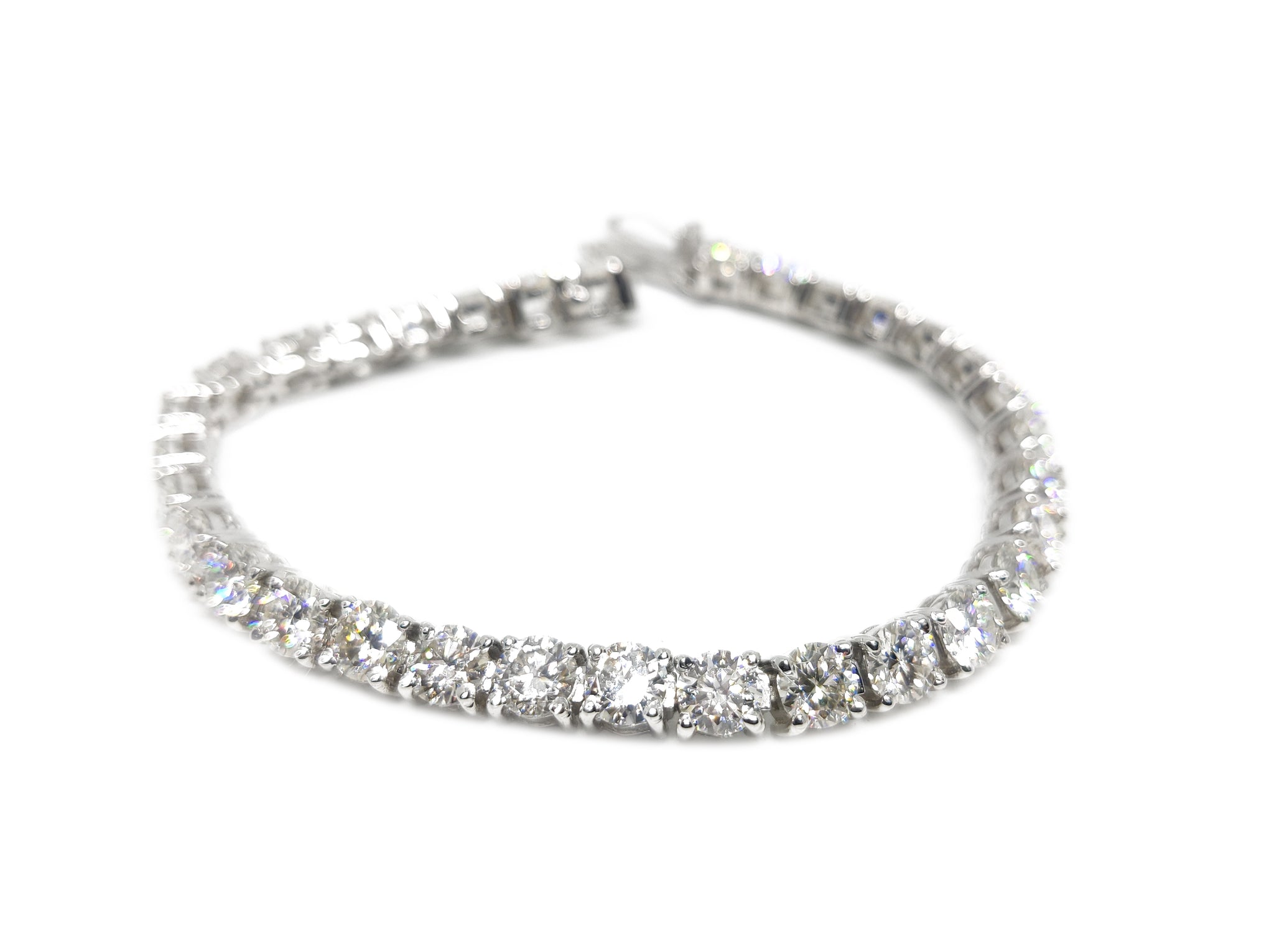 Moissanite Tennis Bracelet Natural Moissanite Bracelet 925 Silver Moissanite Tennis Bracelet 3 mm, 4 mm, 5 mm , 6 mm Round Tennis Bracelet