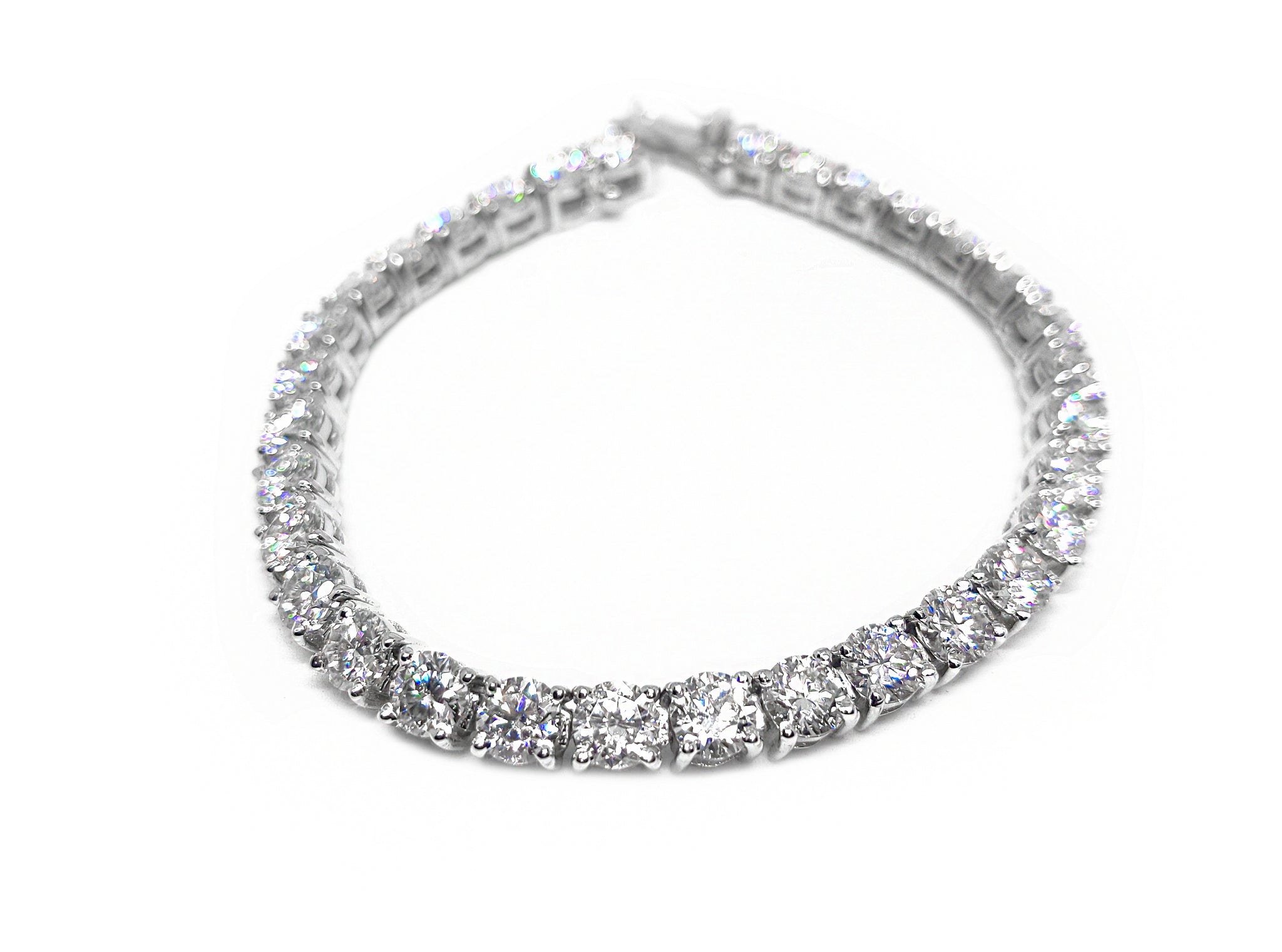 Moissanite Tennis Bracelet Natural Moissanite Bracelet 925 Silver Moissanite Tennis Bracelet 3 mm, 4 mm, 5 mm , 6 mm Round Tennis Bracelet