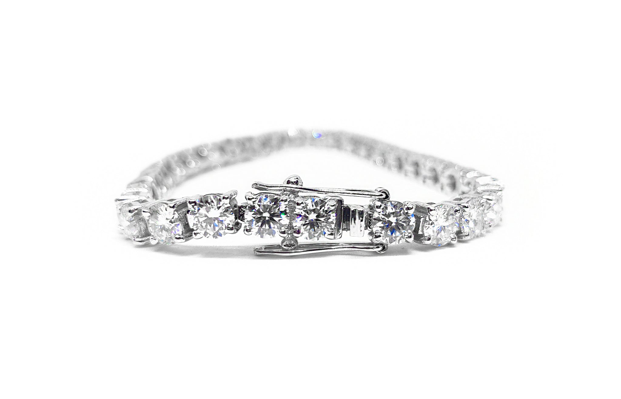 Moissanite Tennis Bracelet Natural Moissanite Bracelet 925 Silver Moissanite Tennis Bracelet 3 mm, 4 mm, 5 mm , 6 mm Round Tennis Bracelet