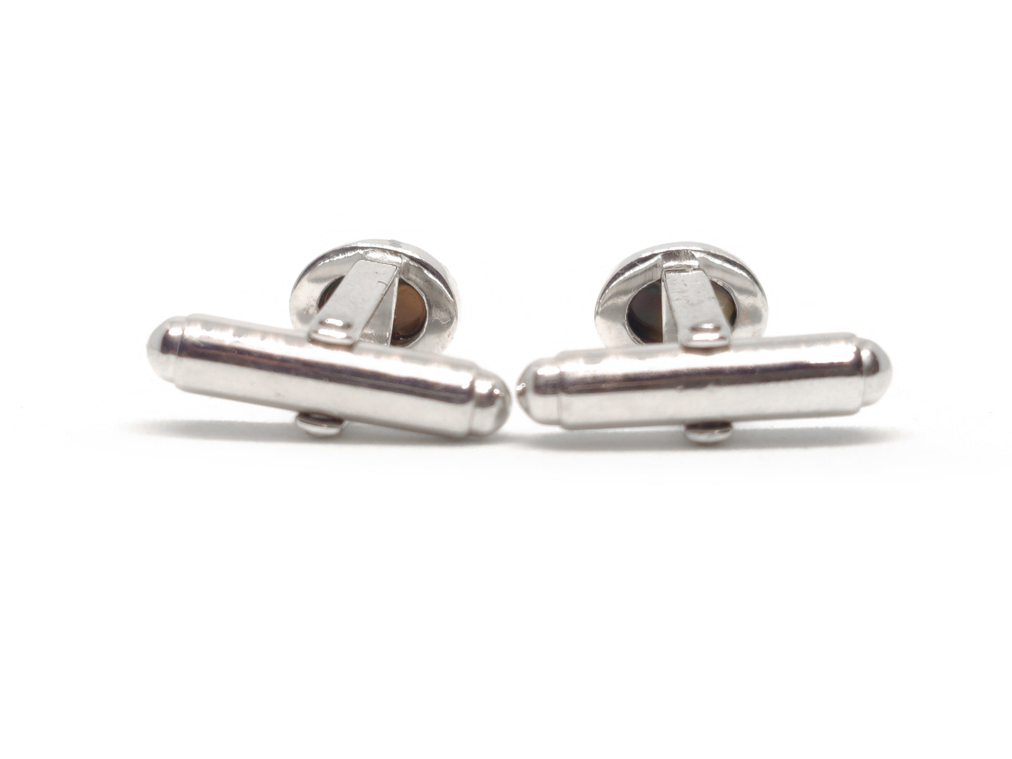 Black Opal Cufflinks Sterling Silver Cufflinks Silver Black Opal Cuff links High Quality Black Opal Fire Opal Sterling Silver Cufflinks