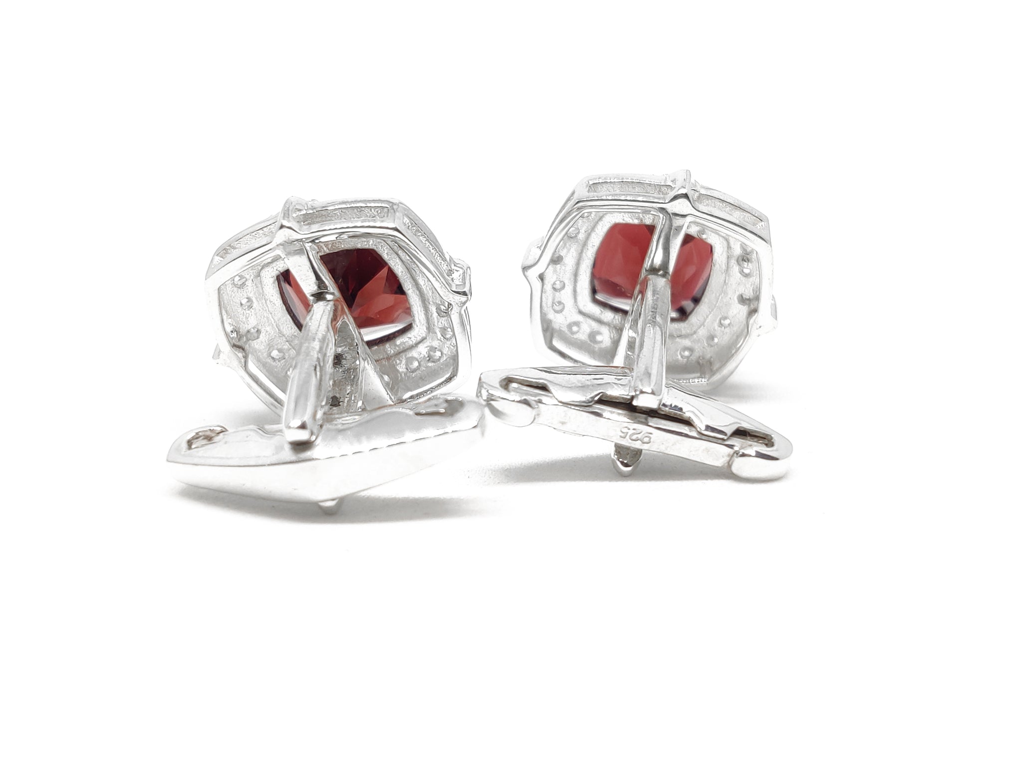 Big Garnet Cufflinks Natural Garnet Cufflinks Sterling Silver Garnet Handmade Cufflinks Red Natural Garnet Cufflink For Men January Cufflink