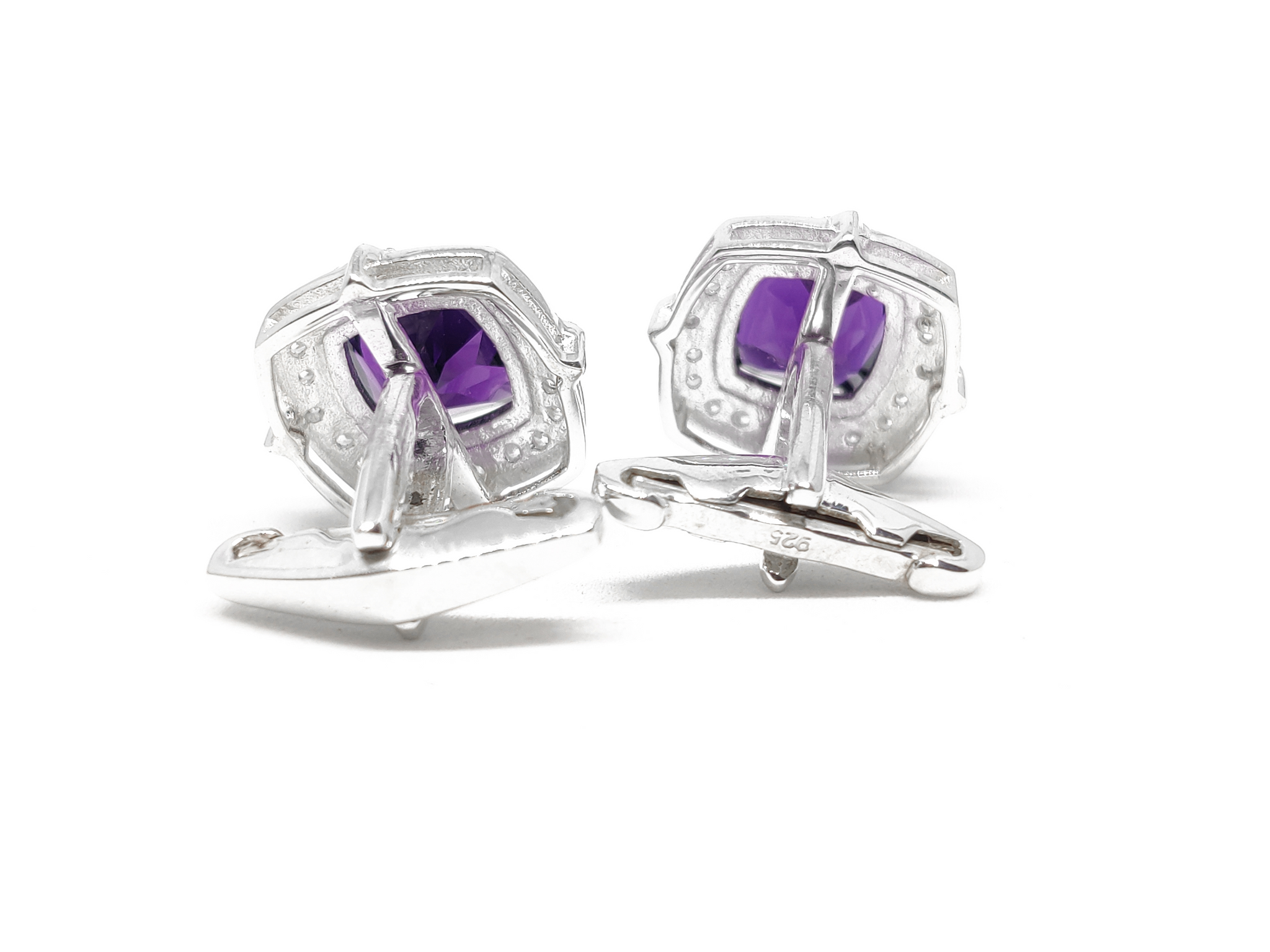 Big Amethyst Cufflinks Natural Amethyst Cufflinks Sterling Silver Amethyst Handmade Cufflinks Natural Amethyst Cufflink For Men Wedding