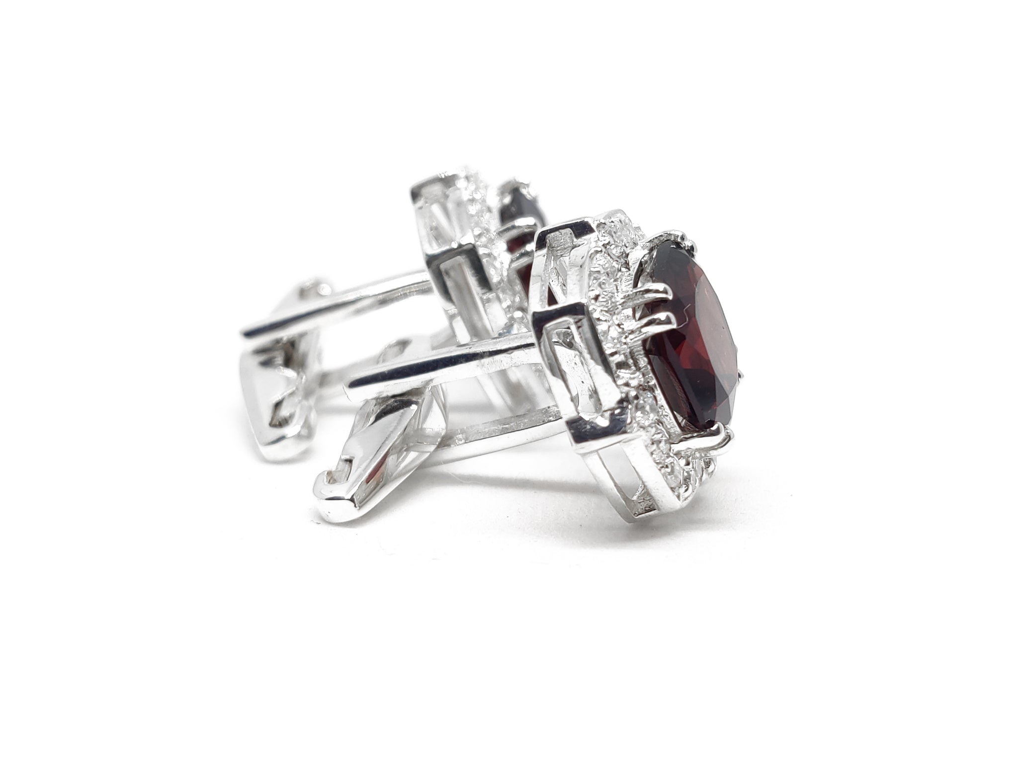 Big Garnet Cufflinks Natural Garnet Cufflinks Sterling Silver Garnet Handmade Cufflinks Red Natural Garnet Cufflink For Men January Cufflink