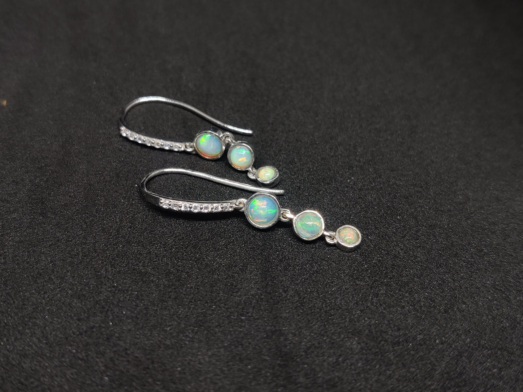 Natural Opal Drop earrings Minimalist Stylish Unique Opal Drop Earrings October Birthstone Earrings Anniversary gift For Her Fire Earrings