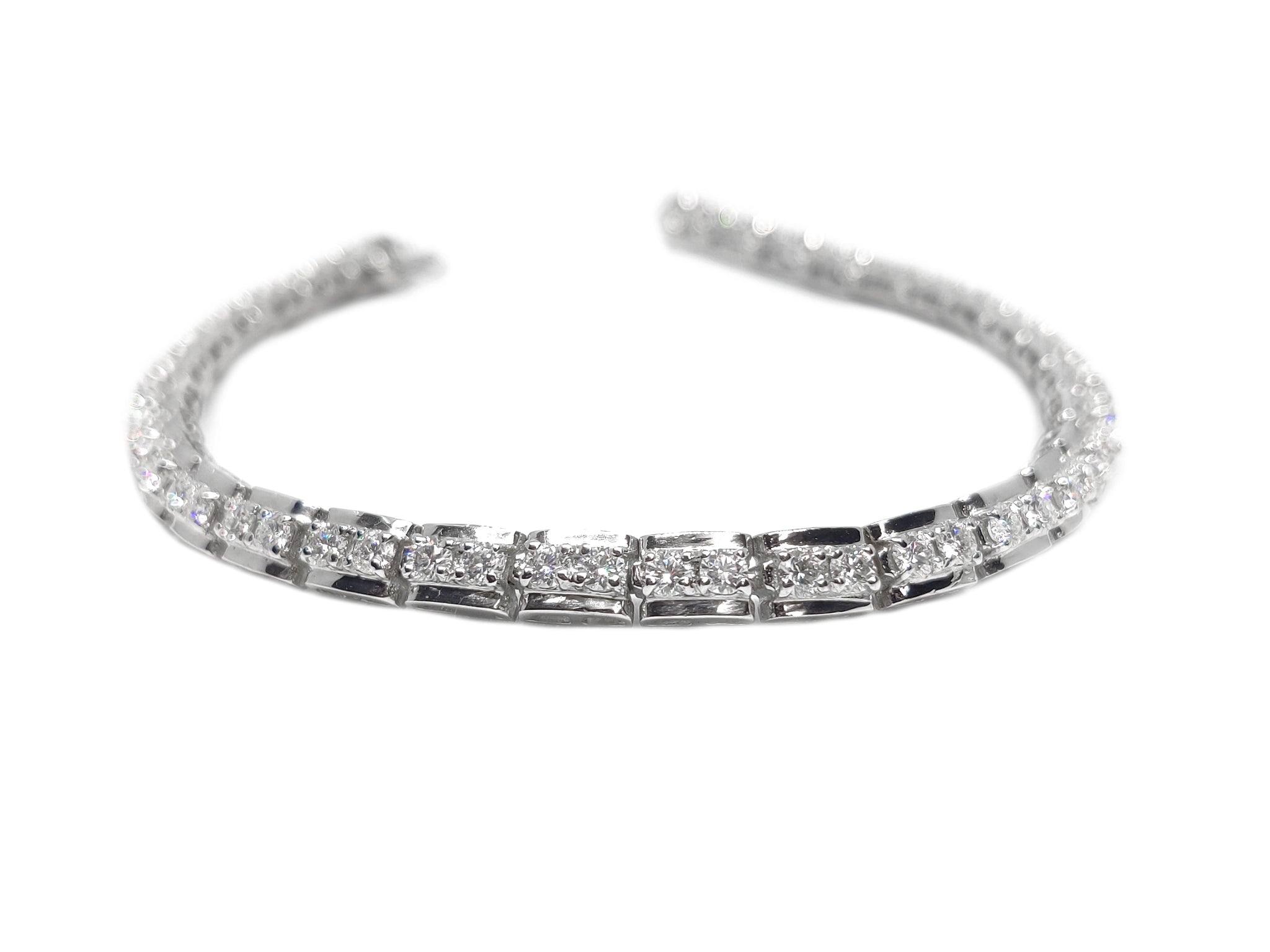 Heavy Moissanite Bracelet Sterling Silver Moissanite Bracelet Moissanite Diamond Bracelet Passes Diamond Tester Mens Moissanite Bracelet