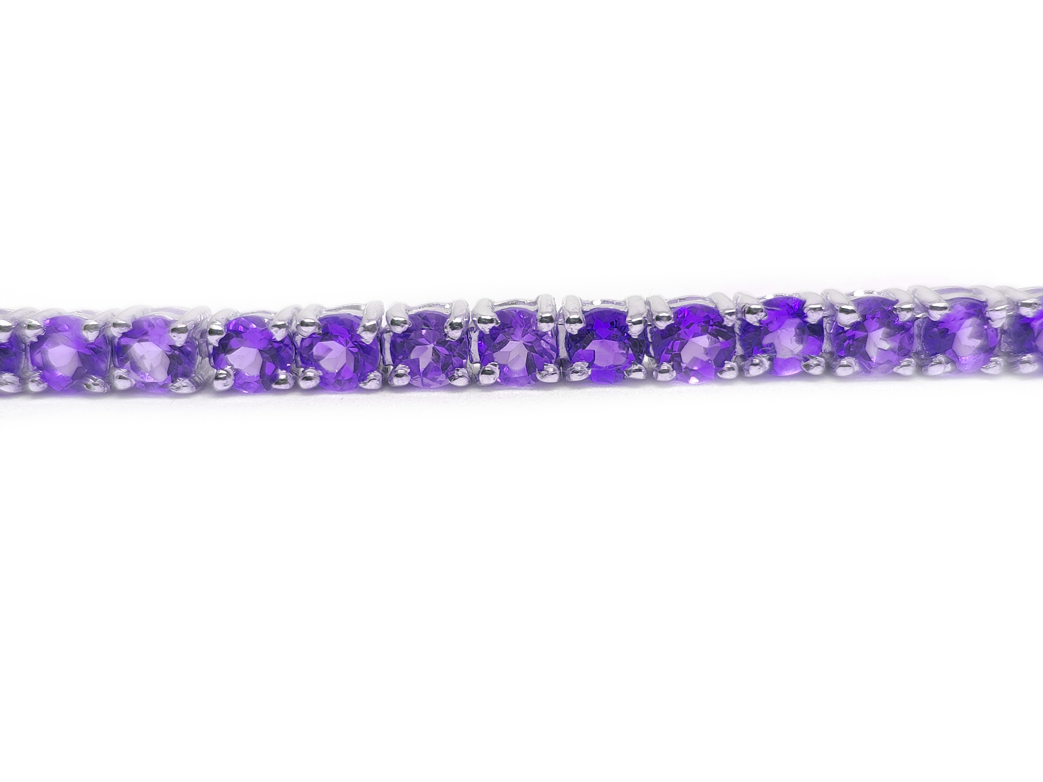 Silver Amethyst Bracelet Tennis Amethyst Bracelet 3 mm - 6 mm Round Amethyst Tennis Bracelet Februrary Birthstone Bracelet