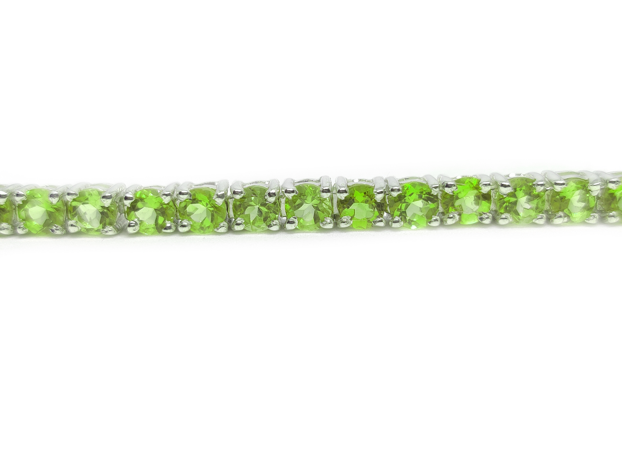 Silver Peridot Bracelet Tennis Peridot Bracelet 3-6 mm Round Peridot Tennis Bracelet August Birthstone Bracelet 925 Silver Peridot Jewelry