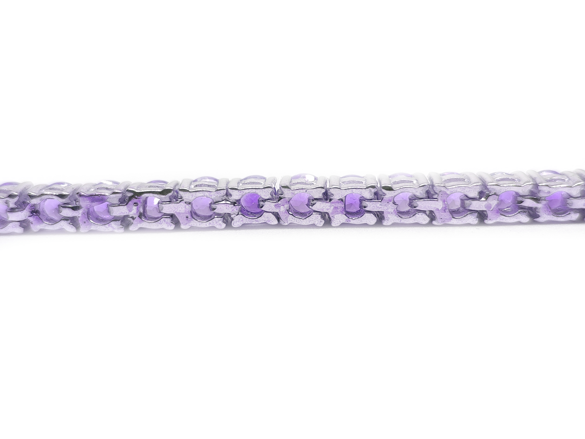 Silver Amethyst Bracelet Tennis Amethyst Bracelet 3 mm - 6 mm Round Amethyst Tennis Bracelet Februrary Birthstone Bracelet