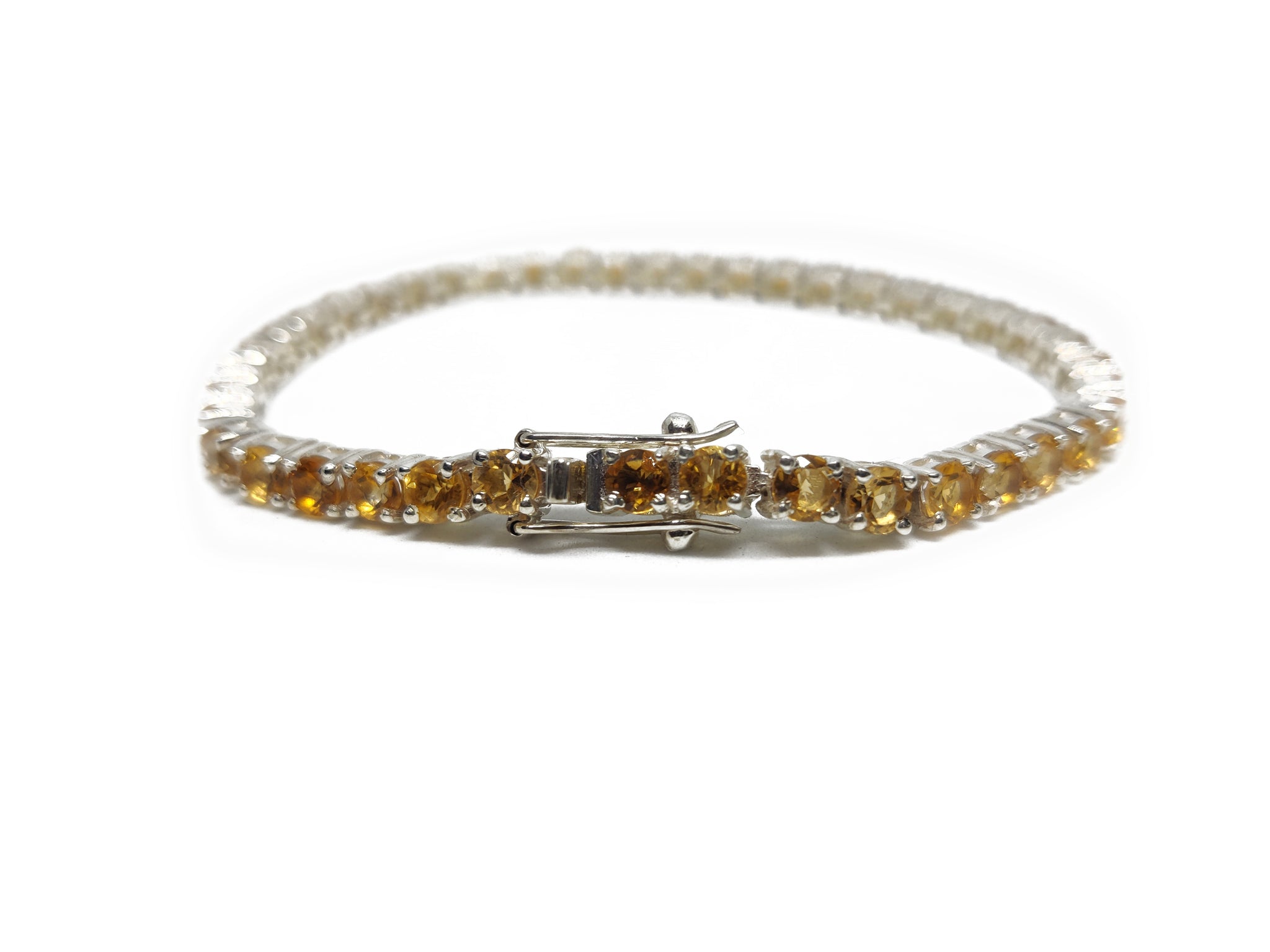 Silver Citrine Bracelet Tennis Citrine Bracelet 3-6 mm Round Citrine Tennis Bracelet November Birthstone Bracelet 925 Silver Citrine Jewelry