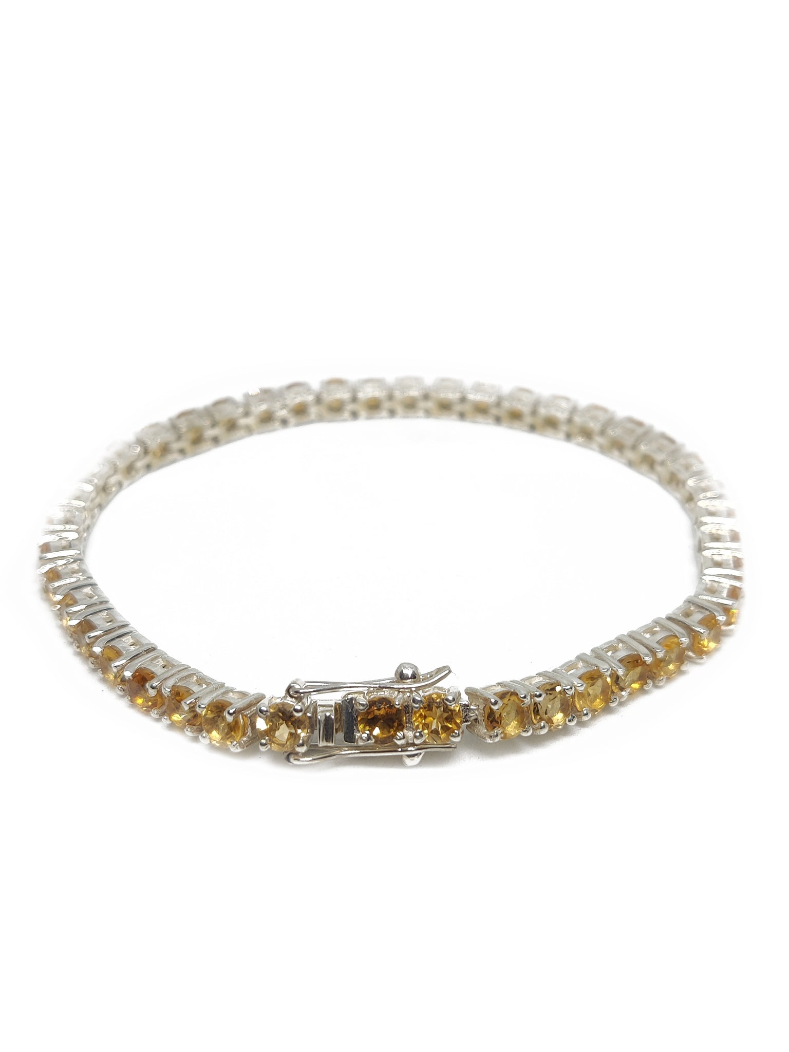 Silver Citrine Bracelet Tennis Citrine Bracelet 3-6 mm Round Citrine Tennis Bracelet November Birthstone Bracelet 925 Silver Citrine Jewelry