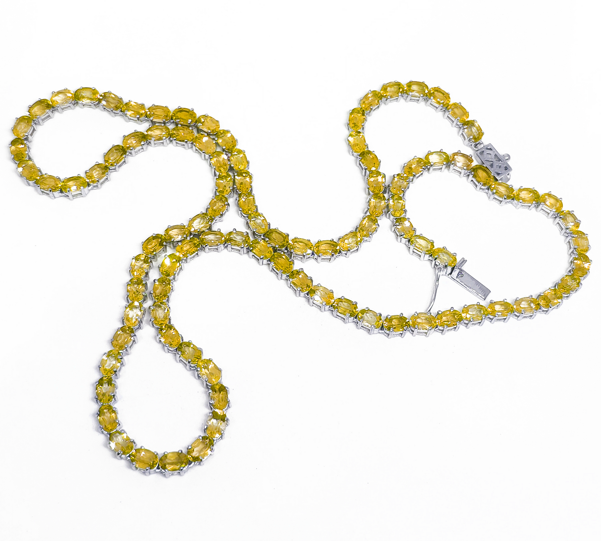 Natural Citrine Tennis Necklace Oval Citrine Tennis Chain Natural Citrine Tennis Chain For Her November Birthstone Necklace SterlingSilver