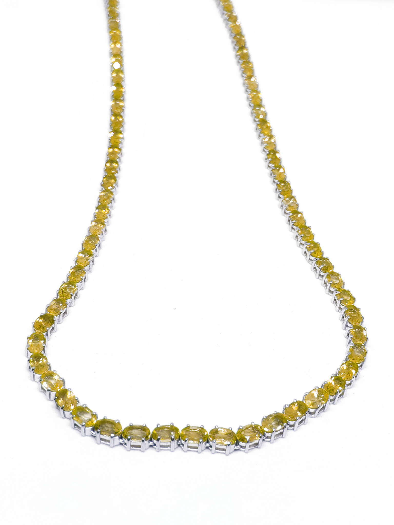Natural Citrine Tennis Necklace Oval Citrine Tennis Chain Natural Citrine Tennis Chain For Her November Birthstone Necklace SterlingSilver