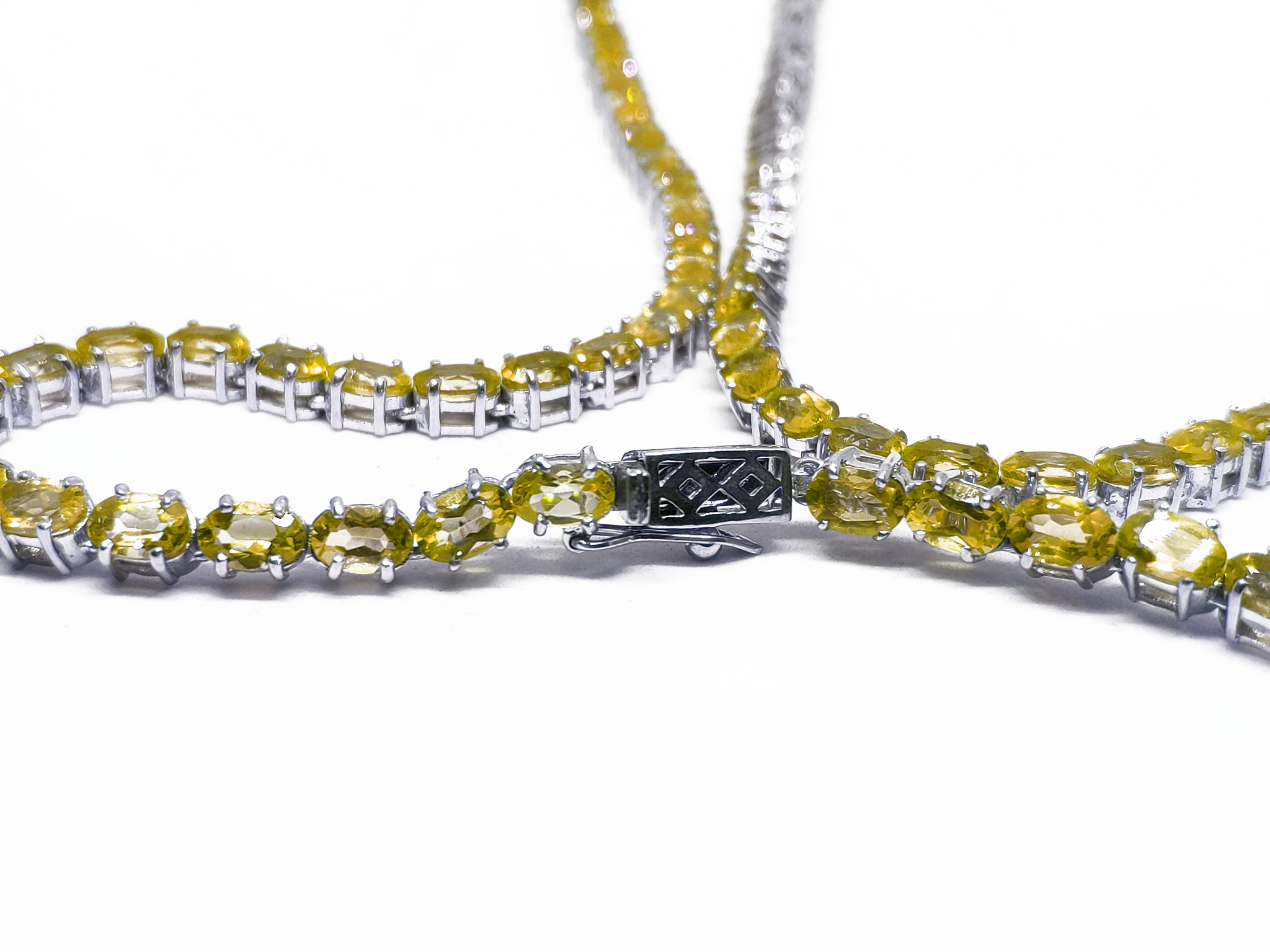 Natural Citrine Tennis Necklace Oval Citrine Tennis Chain Natural Citrine Tennis Chain For Her November Birthstone Necklace SterlingSilver