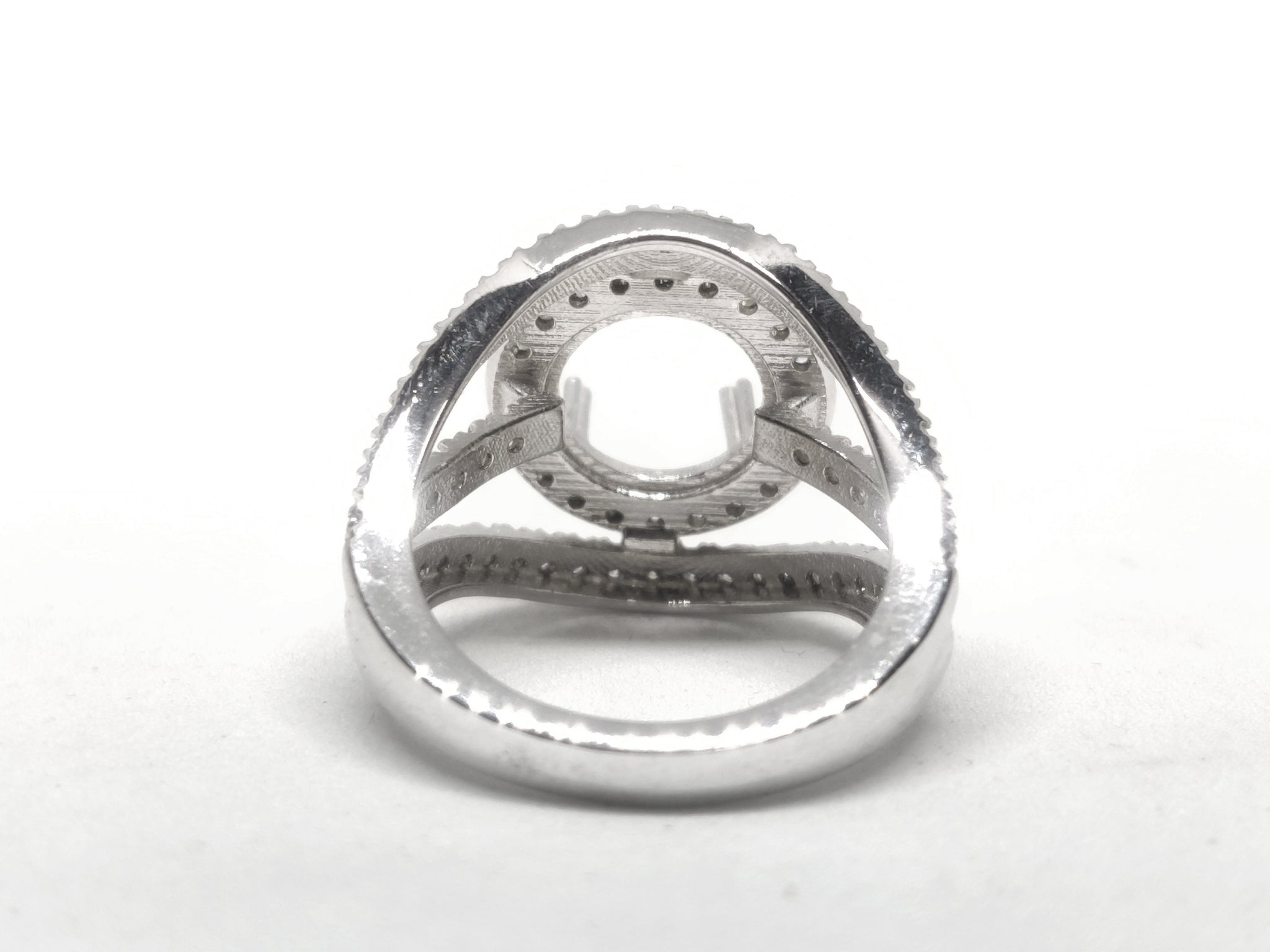 Silver Engagement Ring Blanks 9,10 mm Round Wedding Blanks 925 Sterling Silver Round Blanks Ring Designer Round Semi Mount Ring Blanks