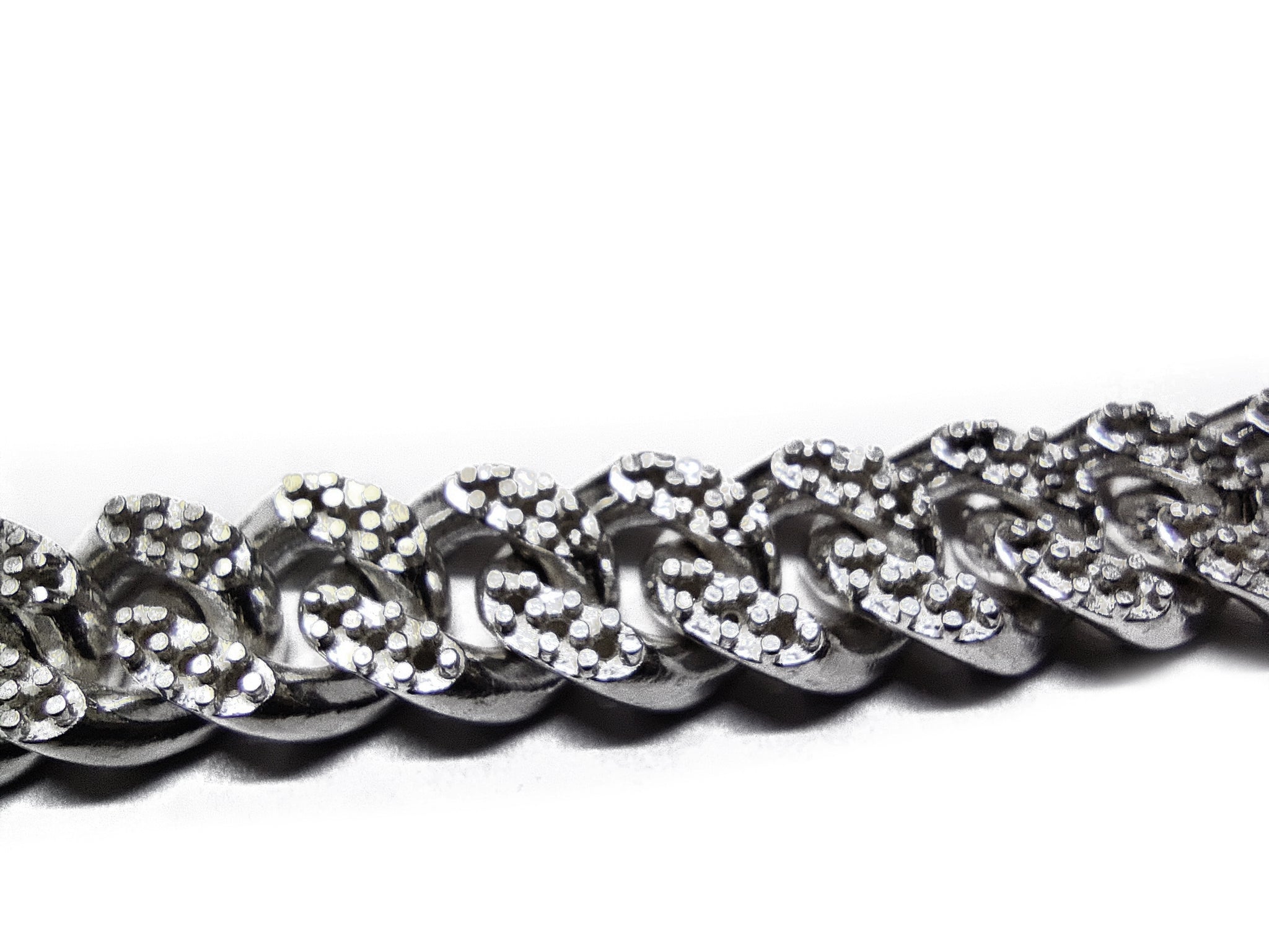 925 Silver Semi Mount Iced out Cuban Chain Mounting Sterling Silver Cuban Chain Blanks Silver Cuban Chain Setting 1.50 mm Round Cuban Chain Blanks