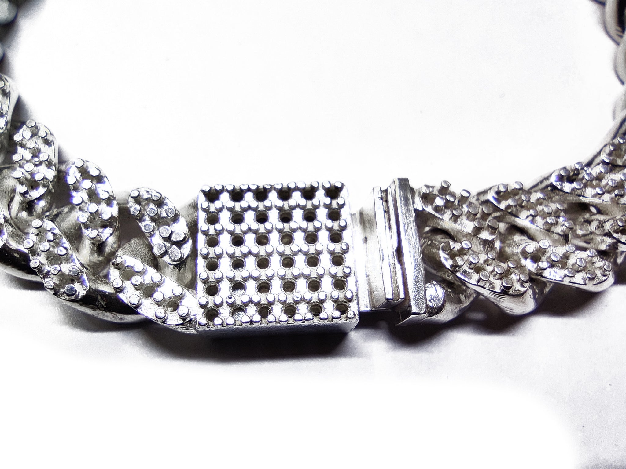 925 Silver Semi Mount Iced out Cuban Chain Mounting Sterling Silver Cuban Chain Blanks Silver Cuban Chain Setting 1.50 mm Round Cuban Chain Blanks