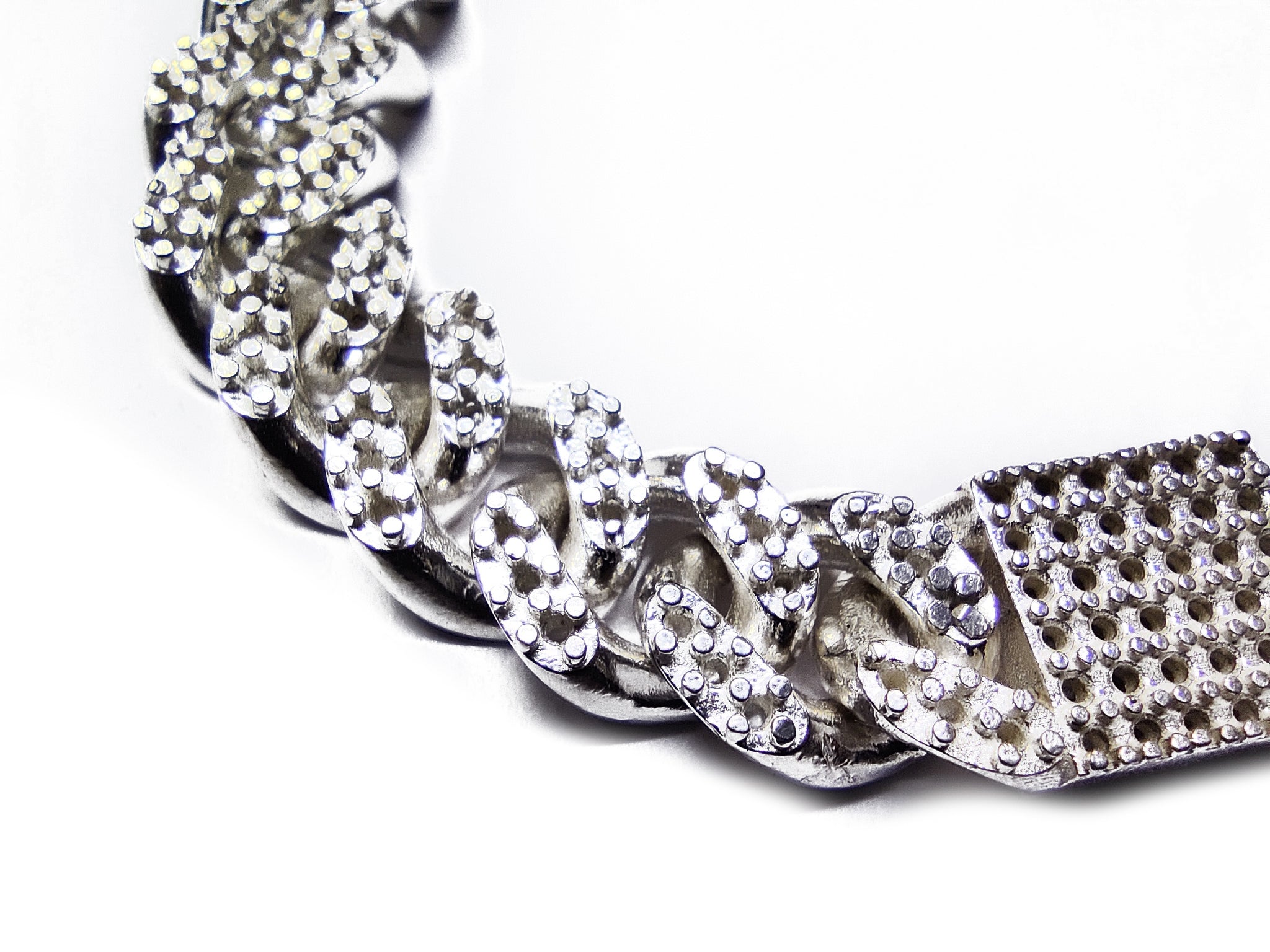 925 Silver Semi Mount Iced out Cuban Chain Mounting Sterling Silver Cuban Chain Blanks Silver Cuban Chain Setting 1.50 mm Round Cuban Chain Blanks