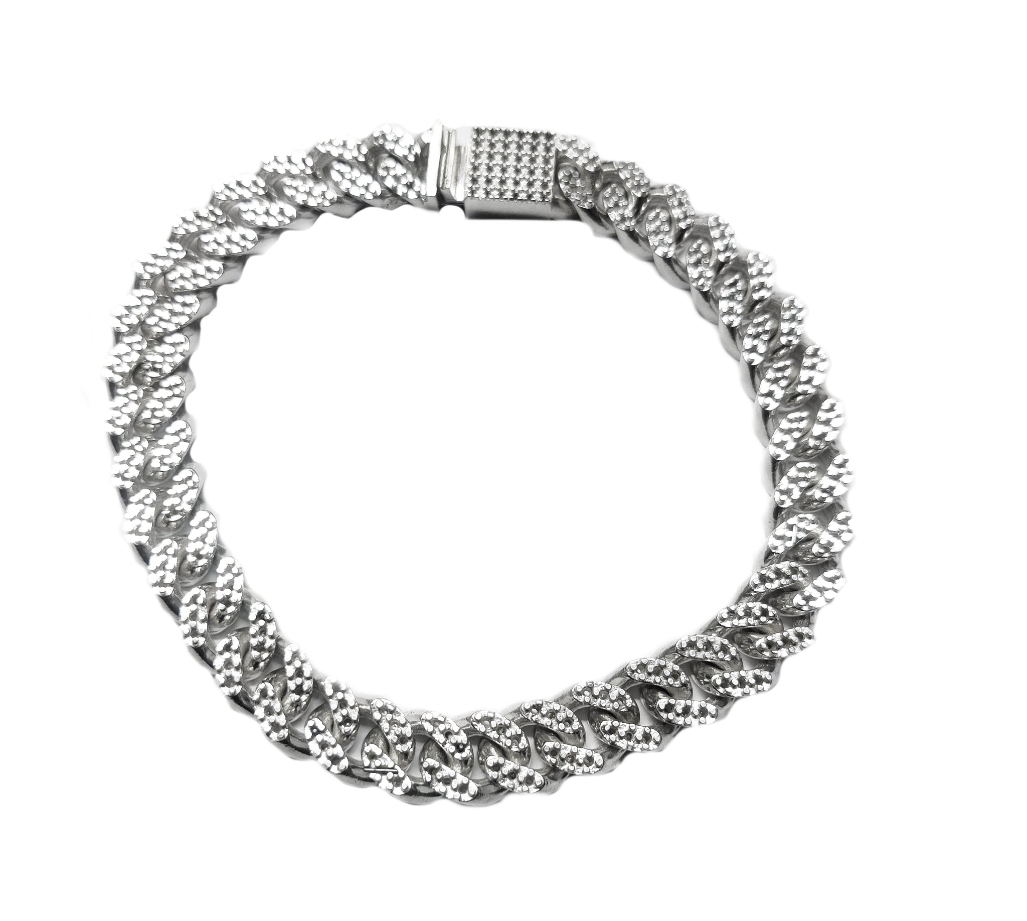 925 Silver Semi Mount Iced out Cuban Chain Mounting Sterling Silver Cuban Chain Blanks Silver Cuban Chain Setting 1.50 mm Round Cuban Chain Blanks