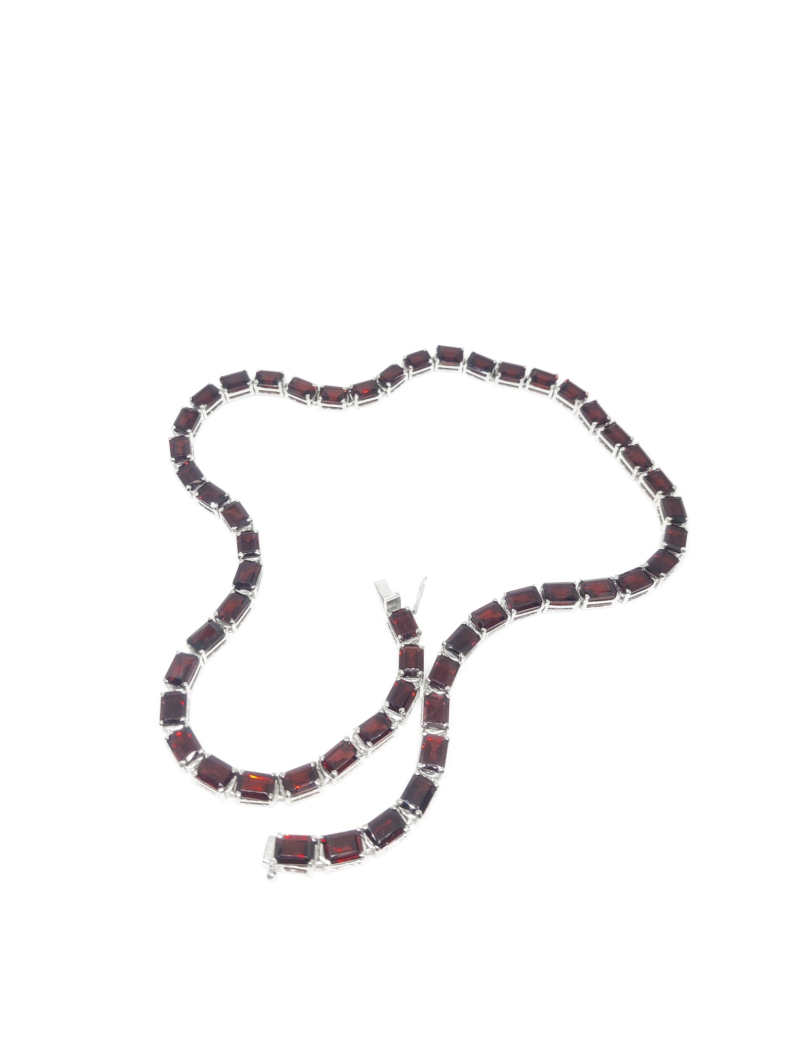 Red Garnet Tennis Mens Necklace Natural Garnet Mens Tennis Necklace Octagon Red Garnet Mens Tennis Chain 925 Solid Silver Mens Chain