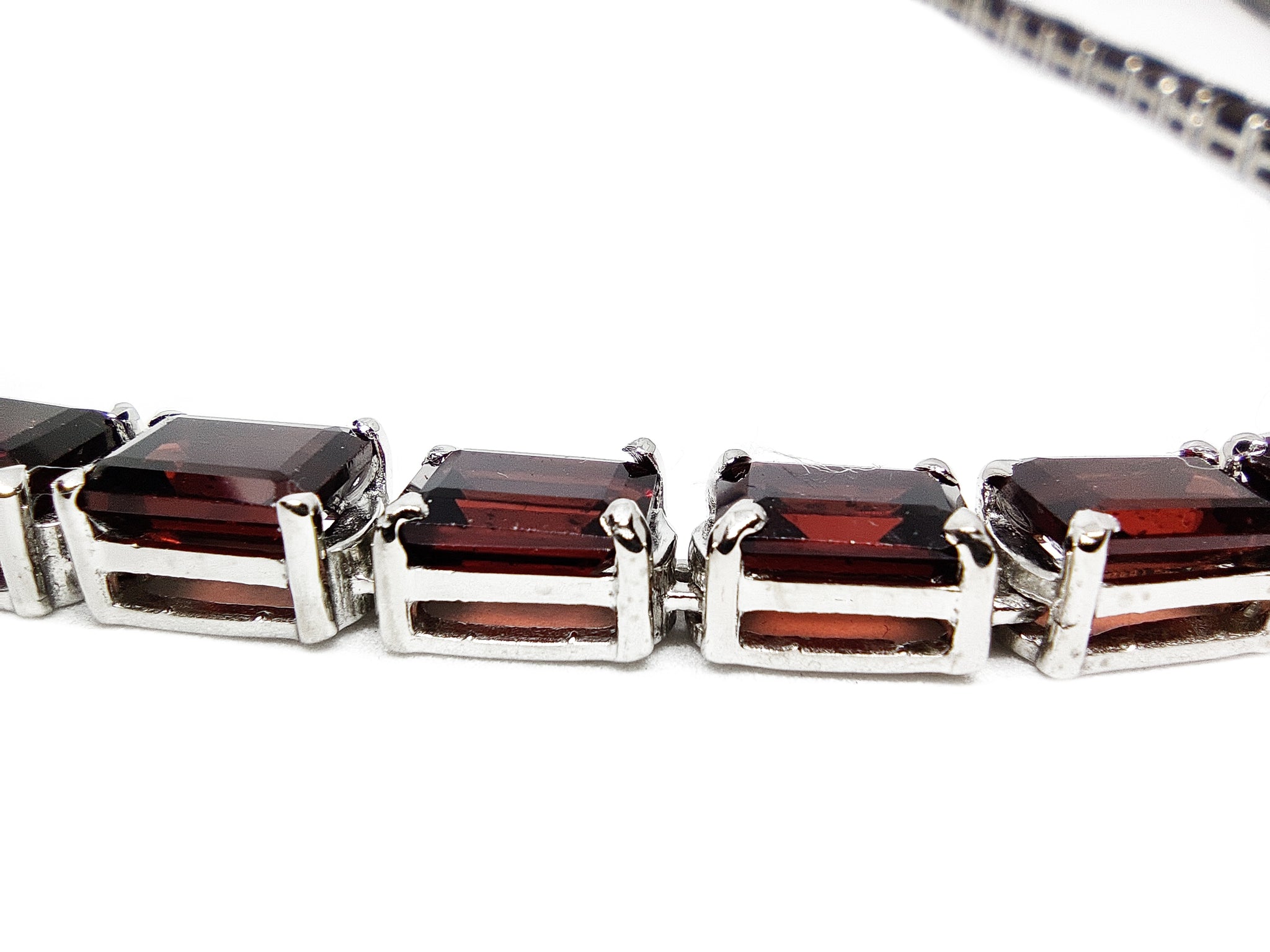 Red Garnet Tennis Mens Necklace Natural Garnet Mens Tennis Necklace Octagon Red Garnet Mens Tennis Chain 925 Solid Silver Mens Chain