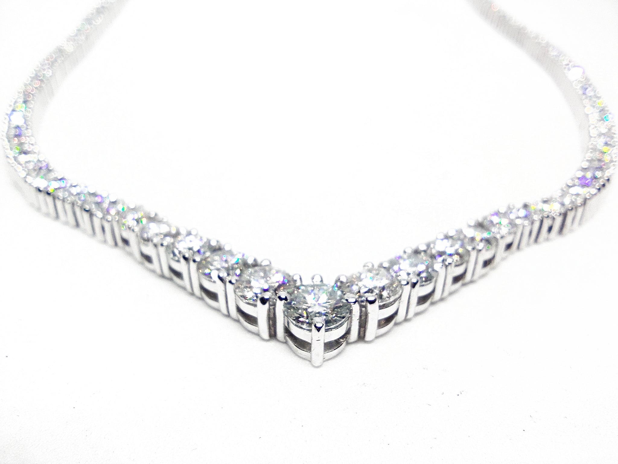 Moissanite Bridal Tennis Chain Moissanite Bridal Necklace Sterling Silver Moissanite Bridal Necklace For Her Moissanite Wedding Necklace