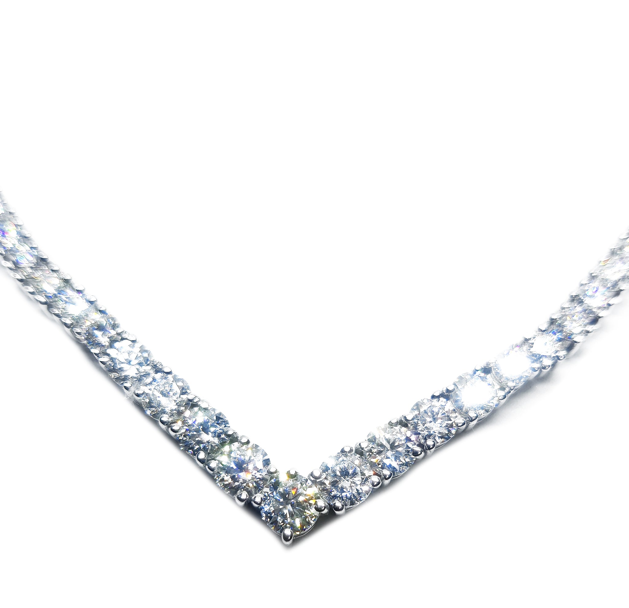 Moissanite Bridal Tennis Chain Moissanite Bridal Necklace Sterling Silver Moissanite Bridal Necklace For Her Moissanite Wedding Necklace