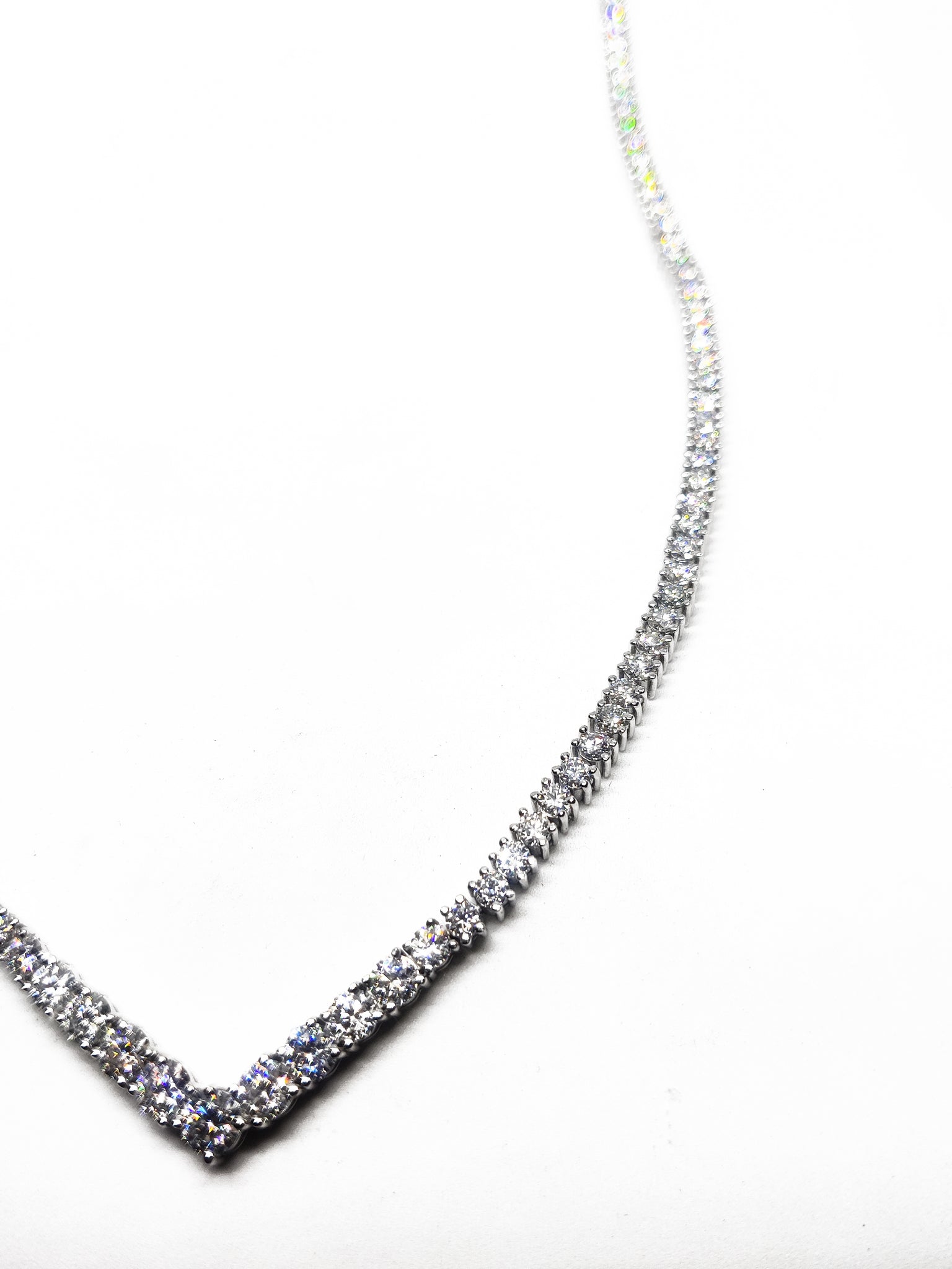 Moissanite Bridal Tennis Chain Moissanite Bridal Necklace Sterling Silver Moissanite Bridal Necklace For Her Moissanite Wedding Necklace