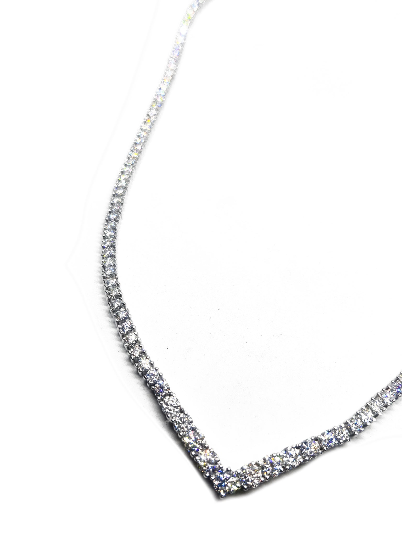 Moissanite Bridal Tennis Chain Moissanite Bridal Necklace Sterling Silver Moissanite Bridal Necklace For Her Moissanite Wedding Necklace