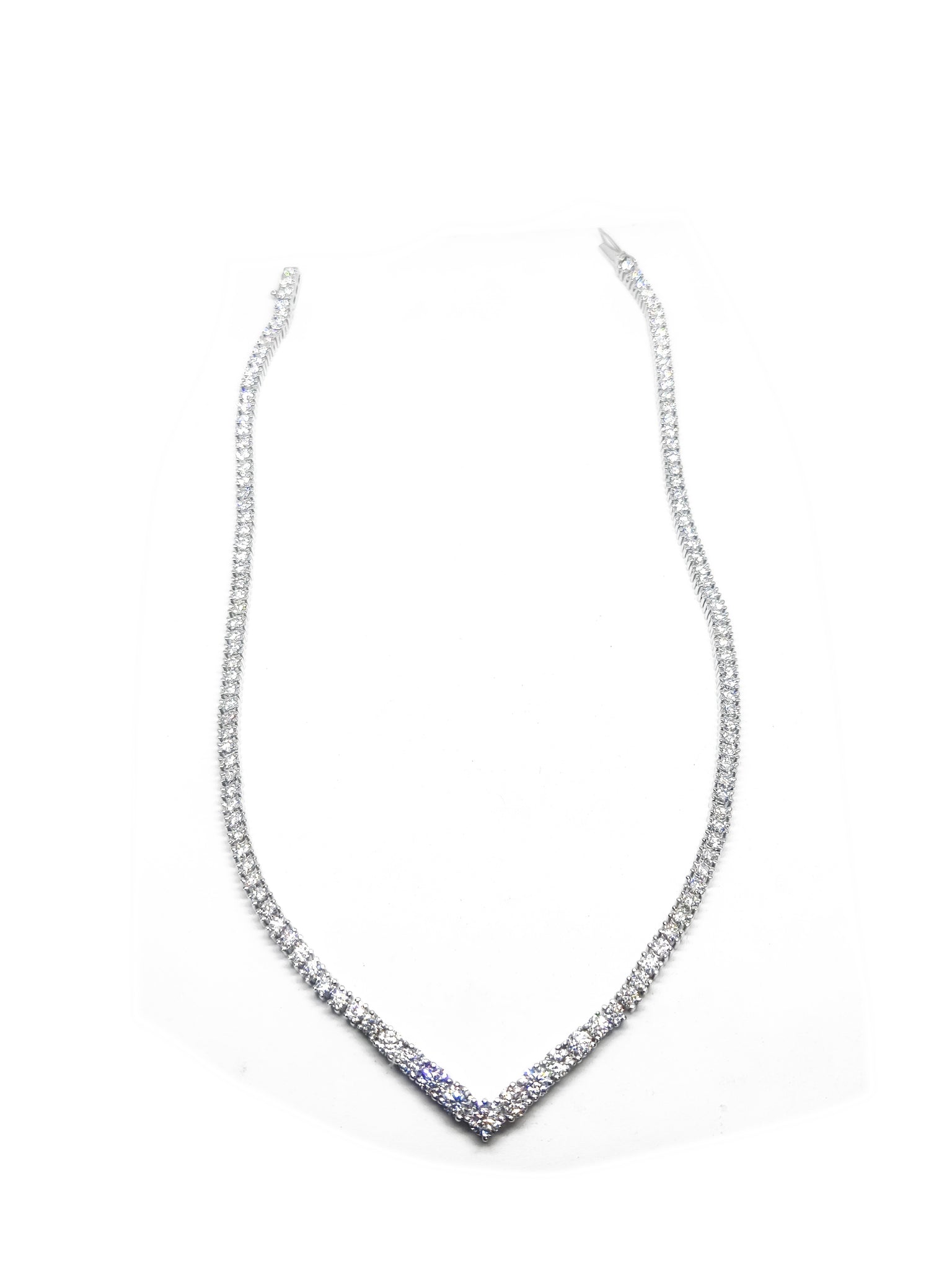 Moissanite Bridal Tennis Chain Moissanite Bridal Necklace Sterling Silver Moissanite Bridal Necklace For Her Moissanite Wedding Necklace