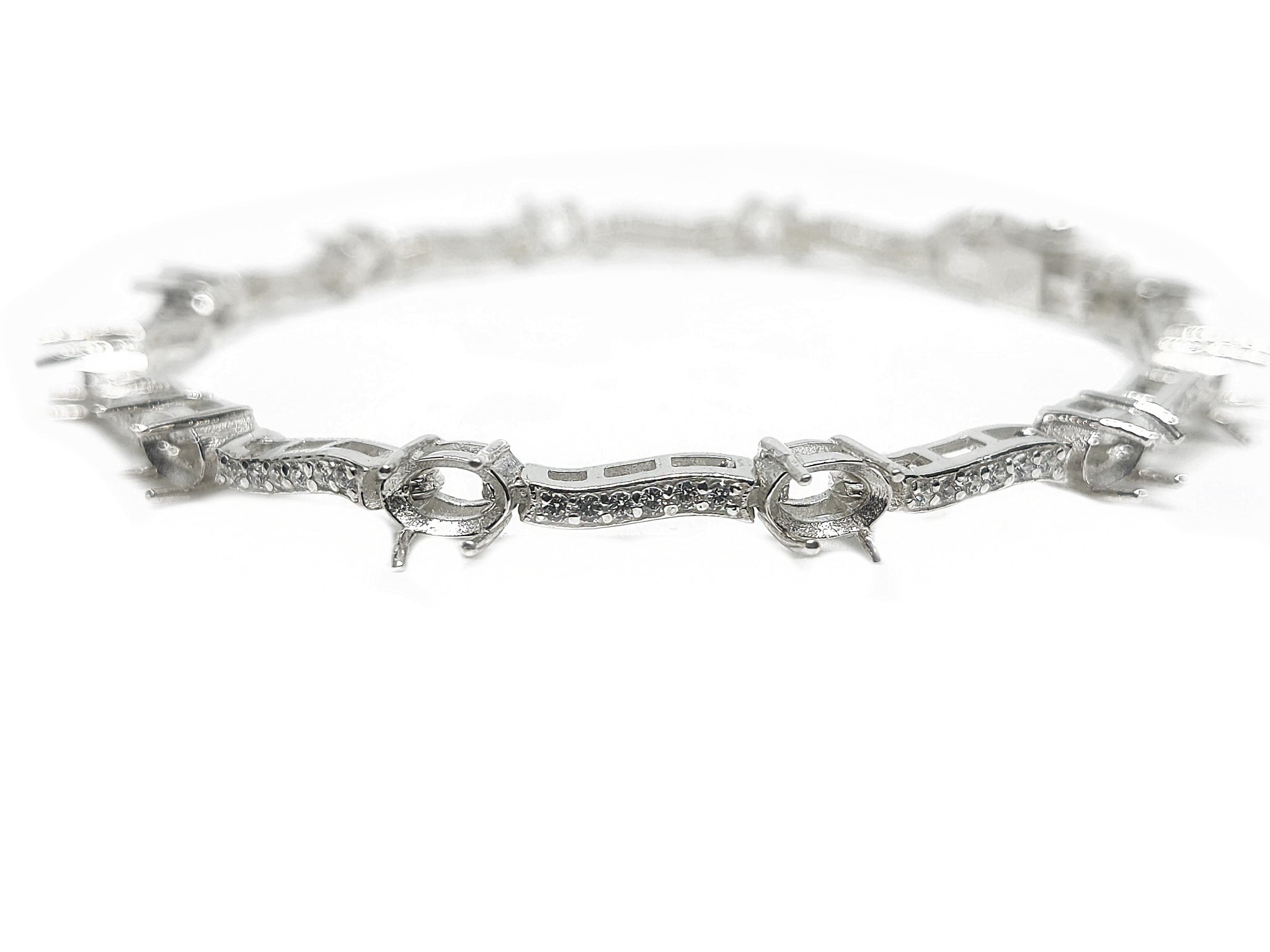 4x6 mm Oval Designer Bracelet Mount 925 Silver 4x6 mm Bracelet Blanks 4x6 mm Oval Semi Mount Bracelet Setting 4x6 mm Oval Bracelet Setting