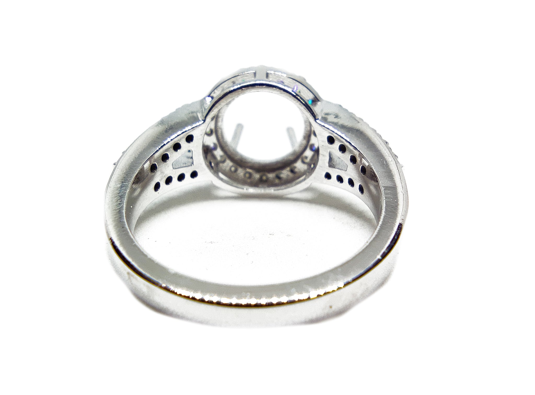 Solid Silver 10 mm Round Silver Soliaire Ring Blanks Sterling Silver Round Solitaire Engagement Ring Setting Blanks Round Semi MountRing