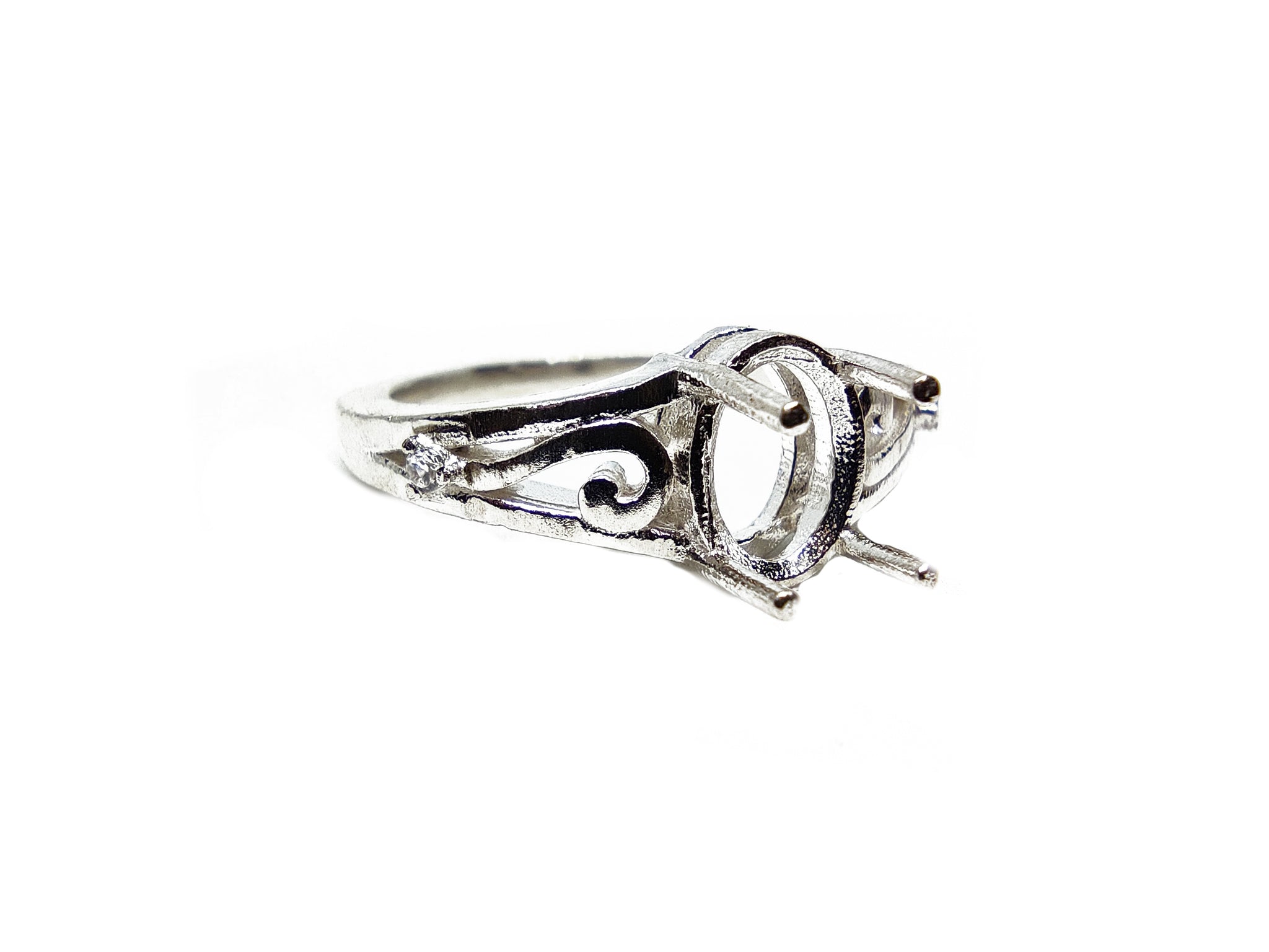 6x8 mm Oval Ring Blanks Sterling Silver Designer Ring Blanks 6x8 mm Oval Semi Mount Ring Blanks Designer Ring Mounts