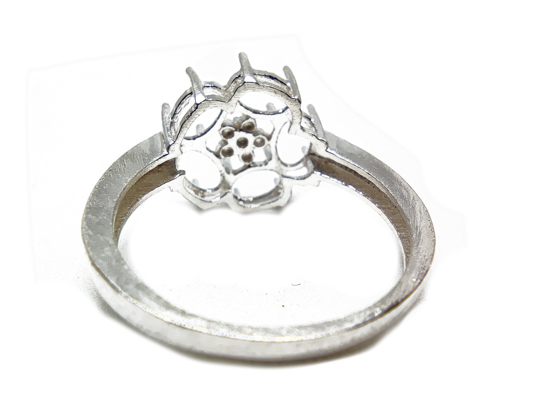 Flower Ring Setting 4x6 mm Oval Semi Mount Ring Blanks 5 Stone Ring Setting Blanks Sterling Silver Flower Ring Blanks Setting 4x6 mm Oval