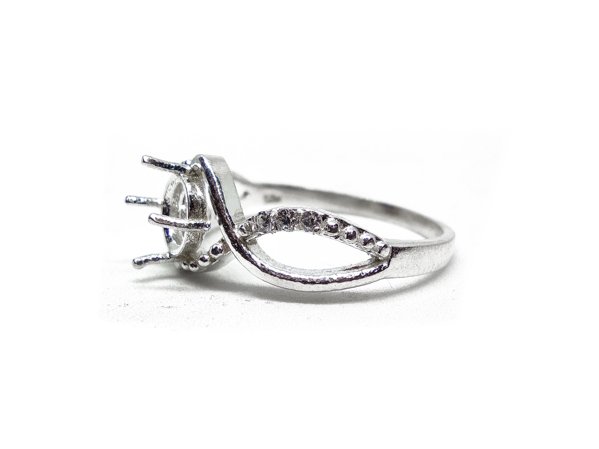 Sterling Silver 6 mm Round Ring Blanks 6 mm Round Ring Setting Round Solitaire Blanks Simple 6x6 mm Round Semi Mount Ring Blanks