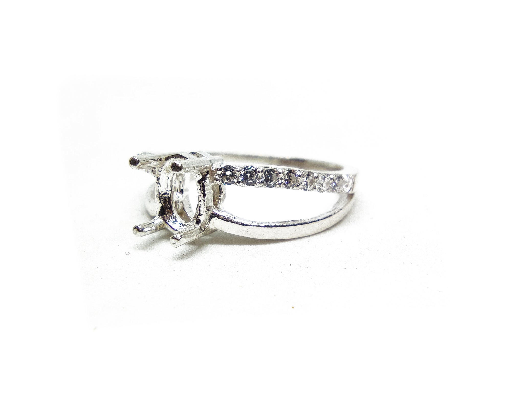 4x6 mm Oval Semi Mount Ring Blanks Solitaire Ring Setting Blanks Sterling Silver Promise Ring Blanks Setting 4x6 mm Oval Setting