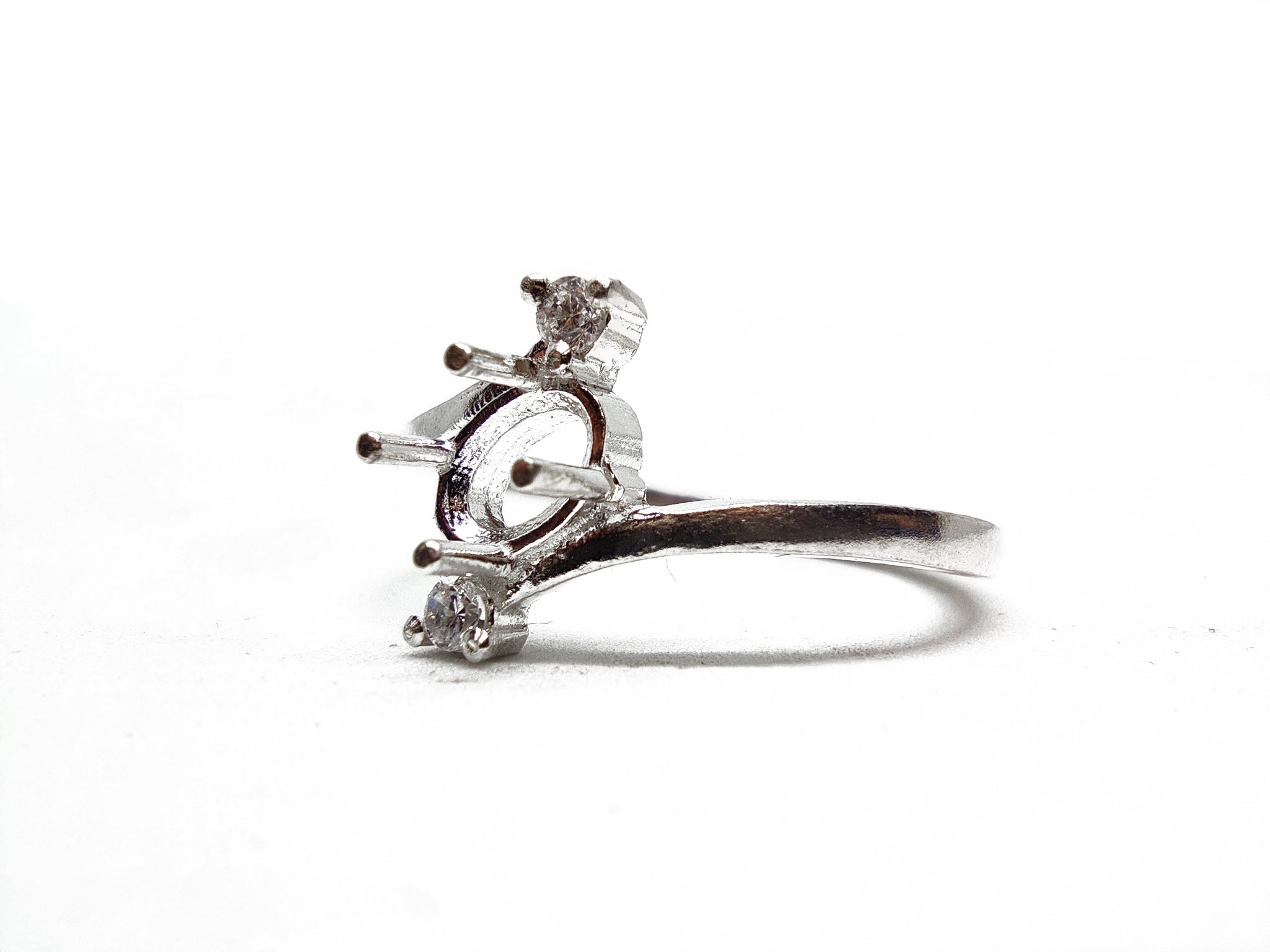 Sterling Silver 4x6 mm Oval Twist Ring Blanks 4x6 mm Oval Twist Ring Setting Blank Twist Semi Mount Ring Ova Promise Ring Blanks