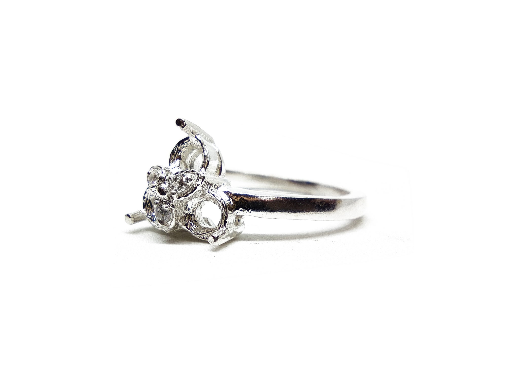 925 Silver 3 mm Round Semi Mount Ring Setting 3 mm Round Blanks Sterling Silver 3 mm Round Setting Blanks