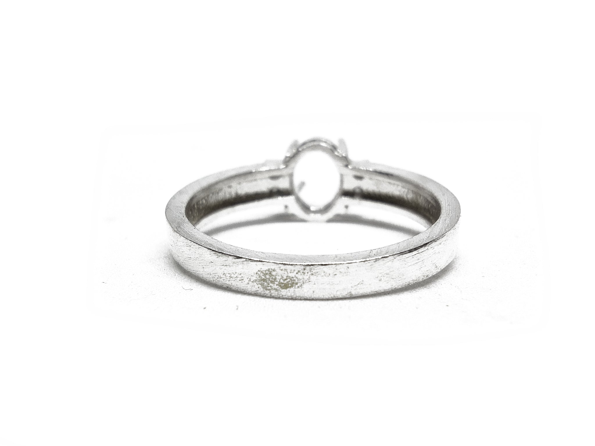 Sterling Silver 6x8 mm Oval Ring Blanks 925 Silver 6x8 mm Oval Ring Blanks Band Simple Solitaire 6x8 mm Oval Ring Setting