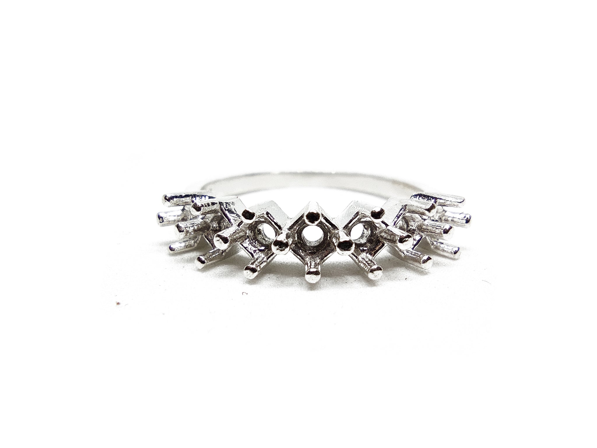 925 Silver 3 mm Round Ring Stacking Ring Mountings 3 mm Round Stackable Setting Blanks 4 Prong Ring Setting 3 mm Round Semi Mount Blanks