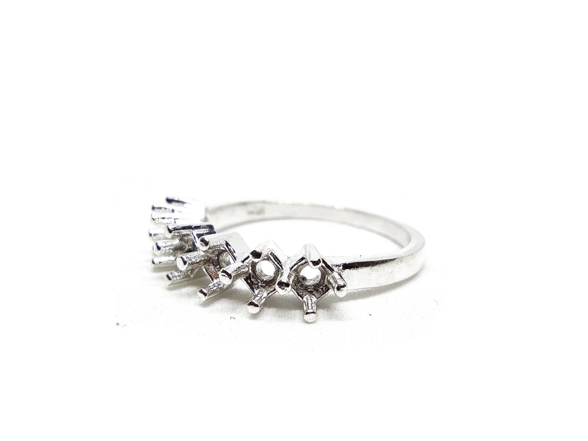 925 Silver 3 mm Round Ring Stacking Ring Mountings 3 mm Round Stackable Setting Blanks 4 Prong Ring Setting 3 mm Round Semi Mount Blanks