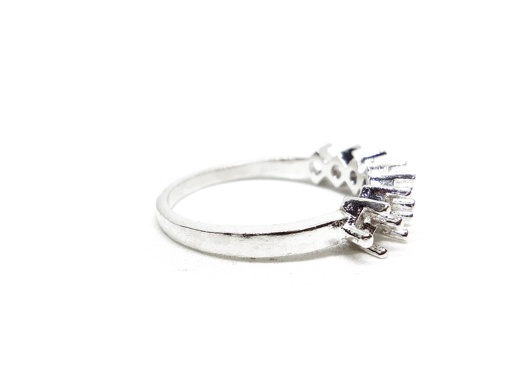 925 Silver 3 mm Round Ring Stacking Ring Mountings 3 mm Round Stackable Setting Blanks 4 Prong Ring Setting 3 mm Round Semi Mount Blanks