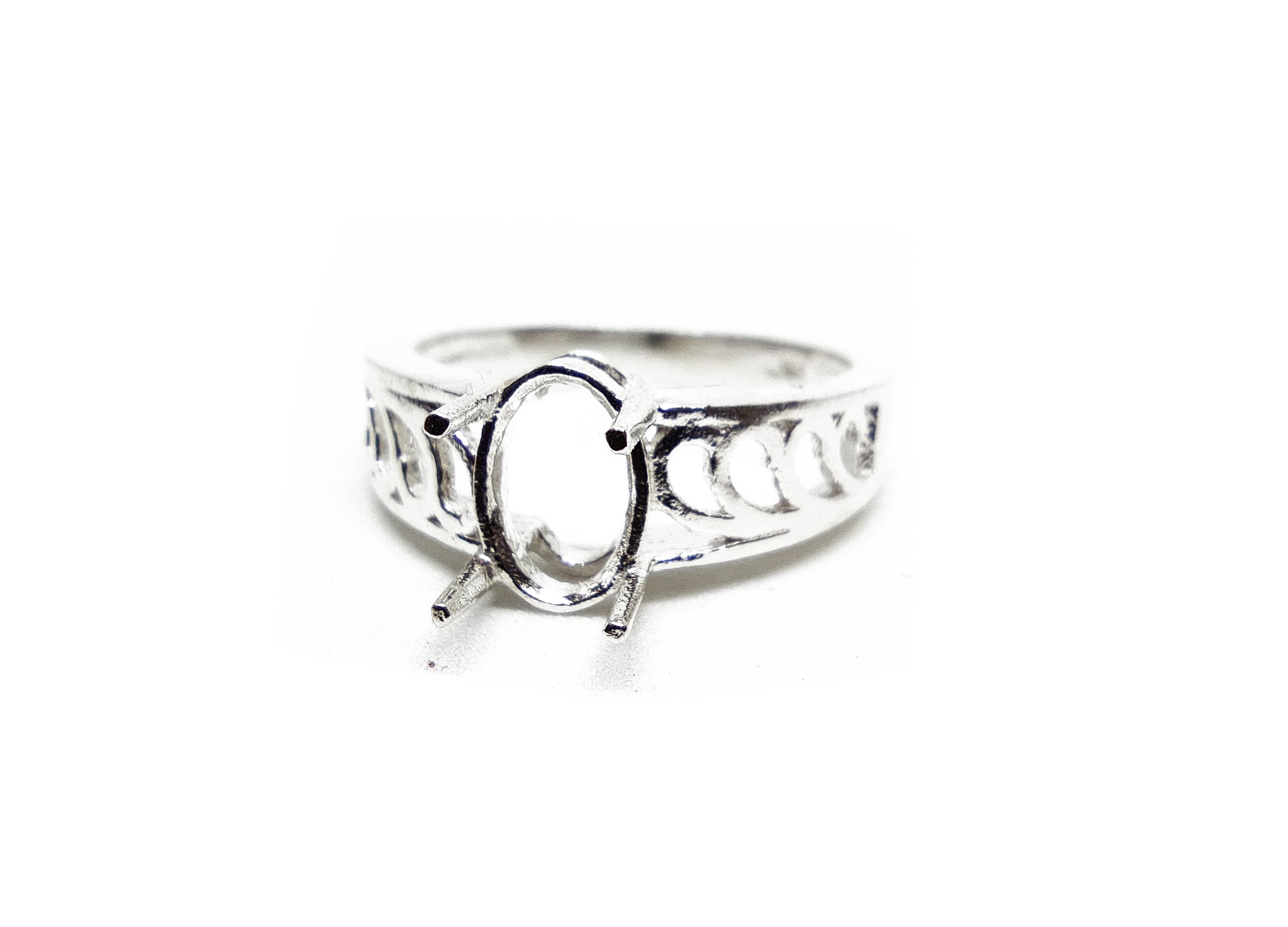 6x8 mm Oval Ring Blanks Sterling Silver Designer Ring Blanks 6x8 mm Oval Semi Mount Ring Blanks Designer Ring Mounts